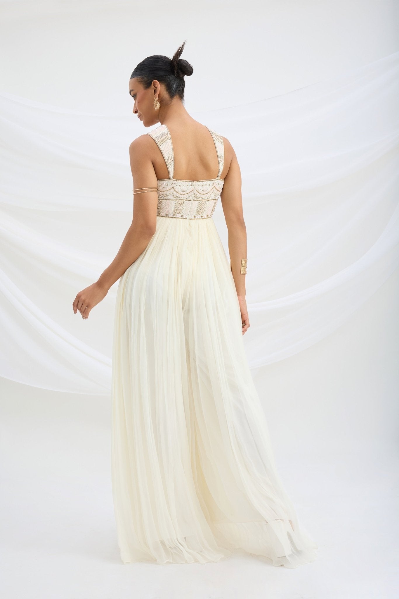 EMBROIDERED JUMPSUIT - White Maison de Couture