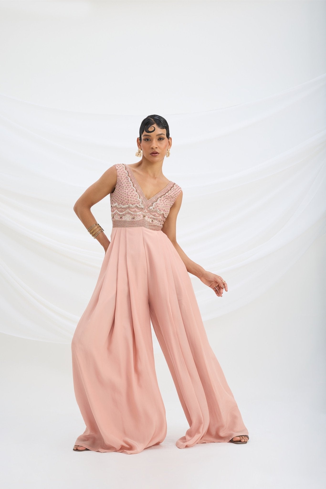 EMBROIDERED JUMPSUIT - White Maison de Couture