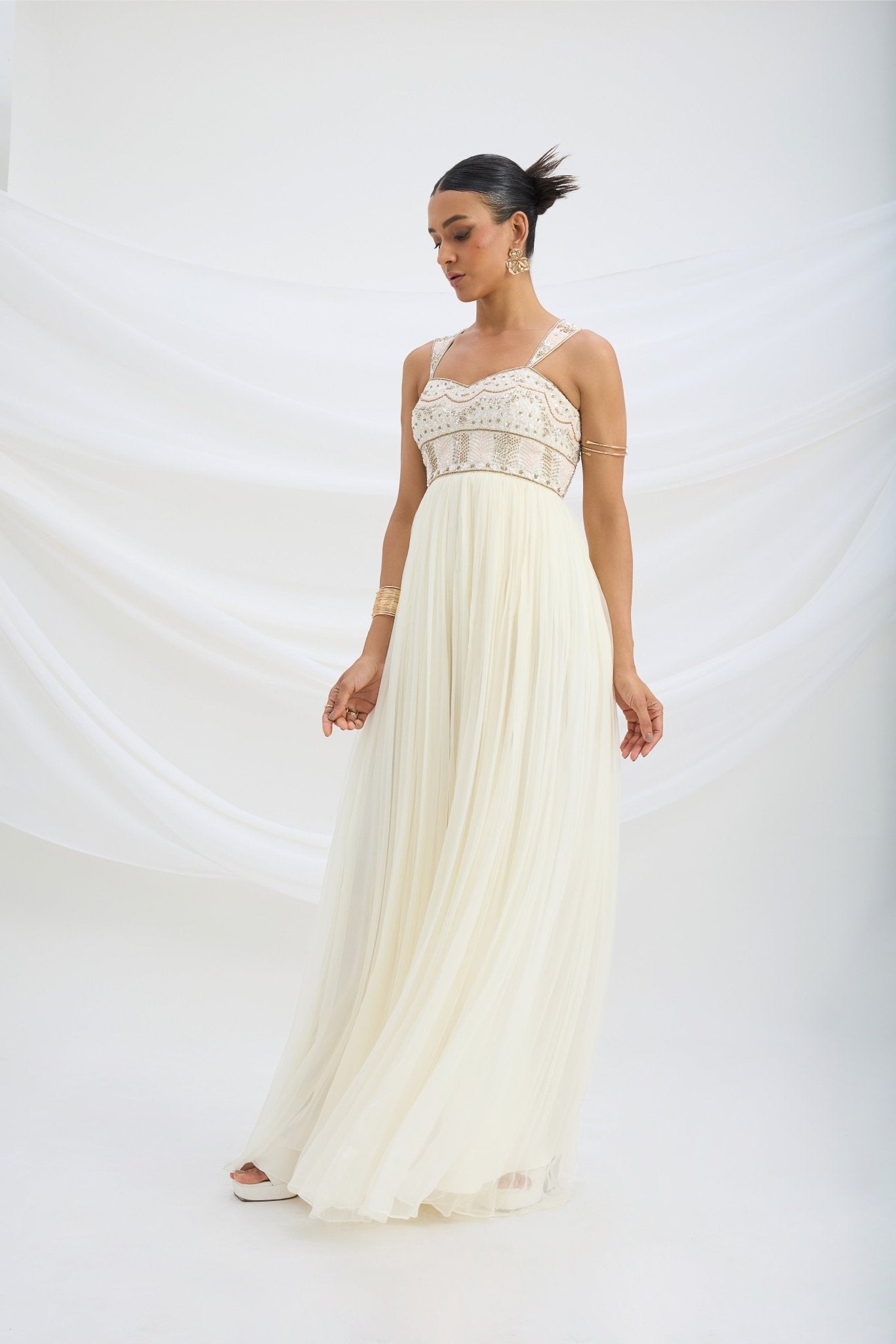 EMBROIDERED JUMPSUIT - White Maison de Couture
