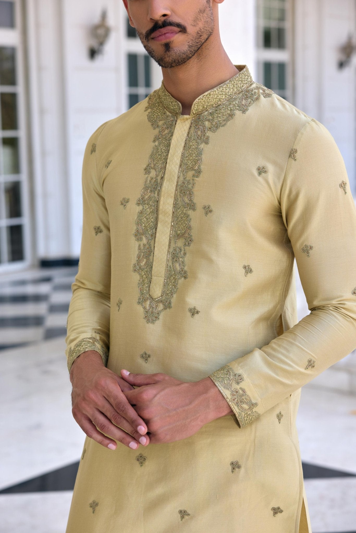 FARMAN KURTA SET - White Maison de Couture
