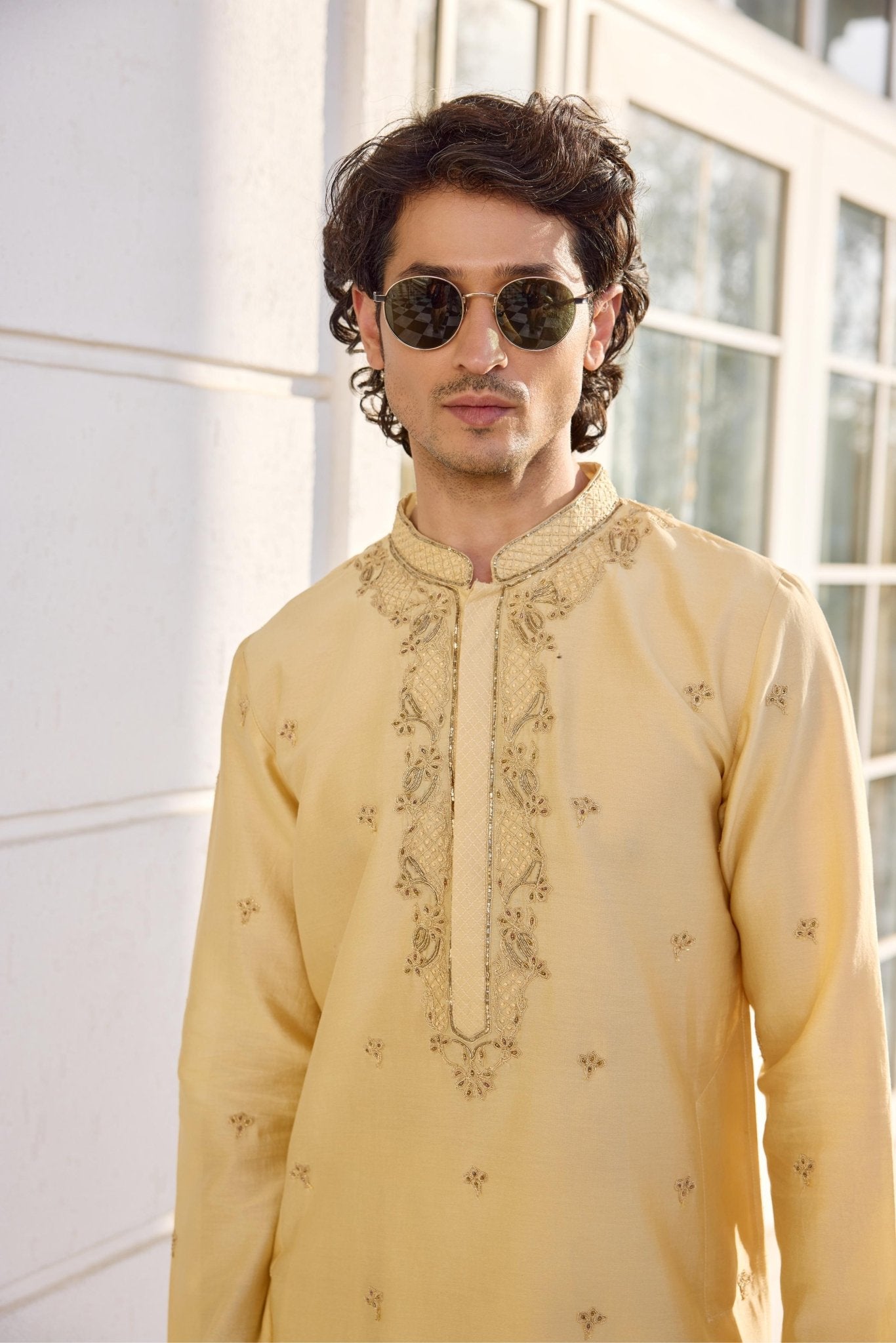 FARMAN KURTA SET - White Maison de Couture