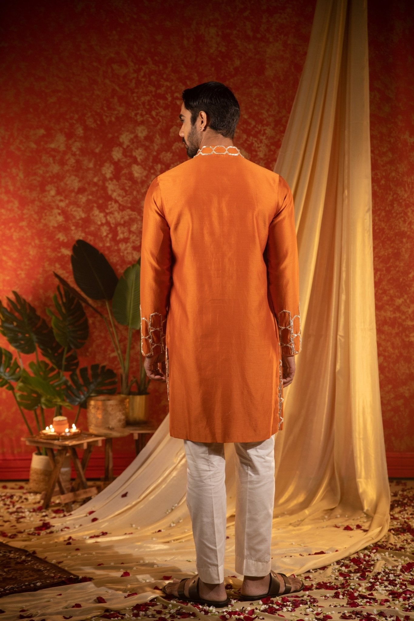 HONEYCOMB MOCK KURTA SET - White Maison de Couture