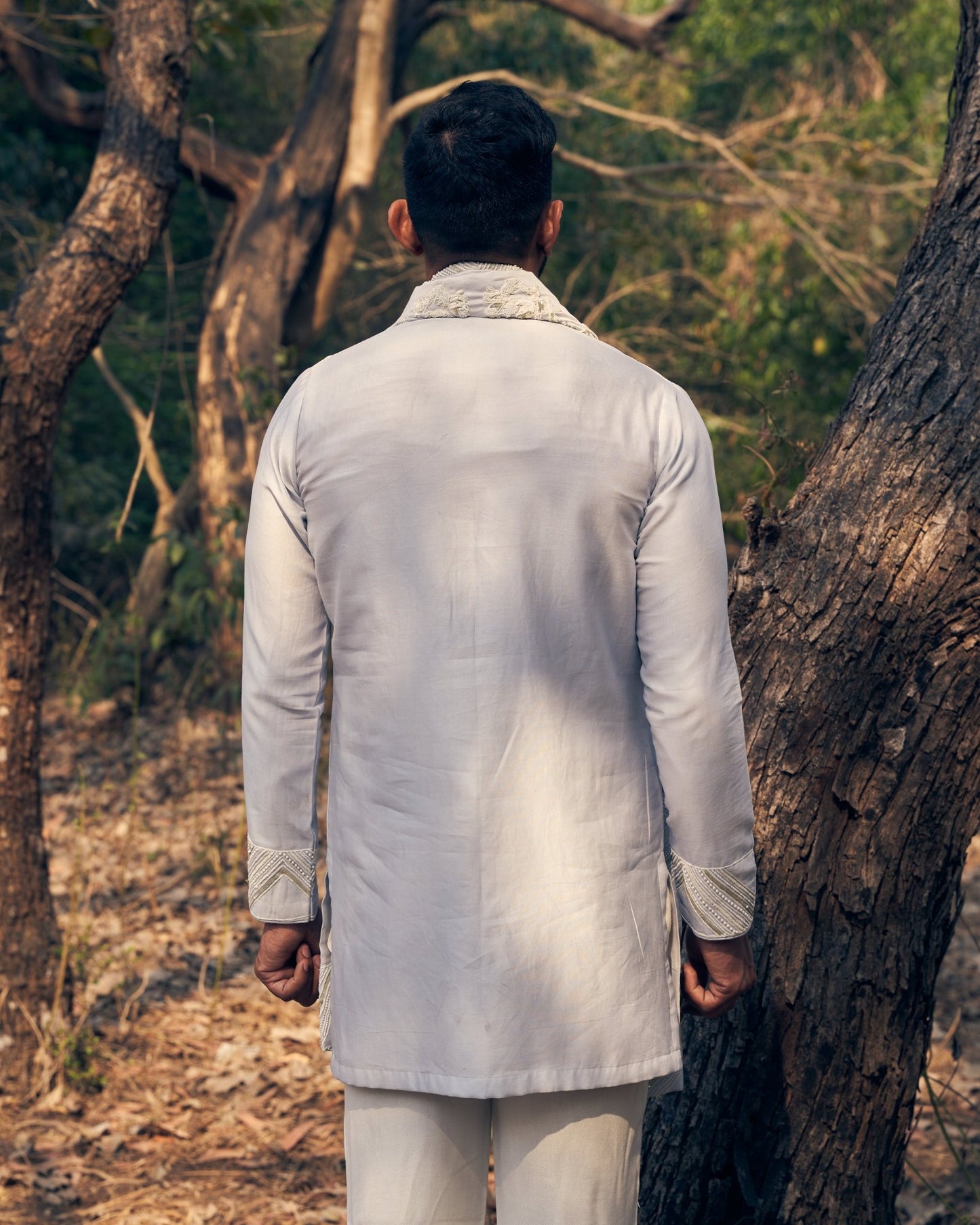ICE BATH KURTA STOLE SET - White Maison de Couture