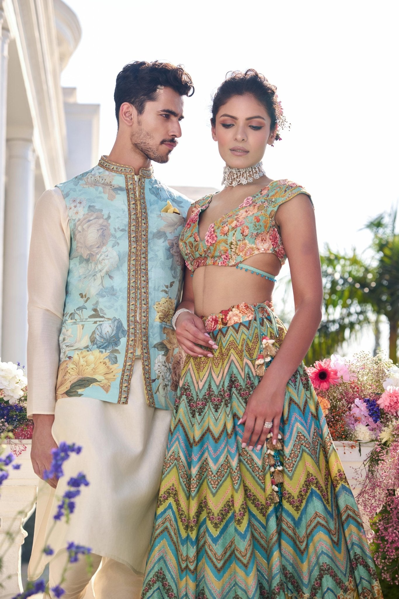 IMTYAAZ BANDI SET - White Maison de Couture