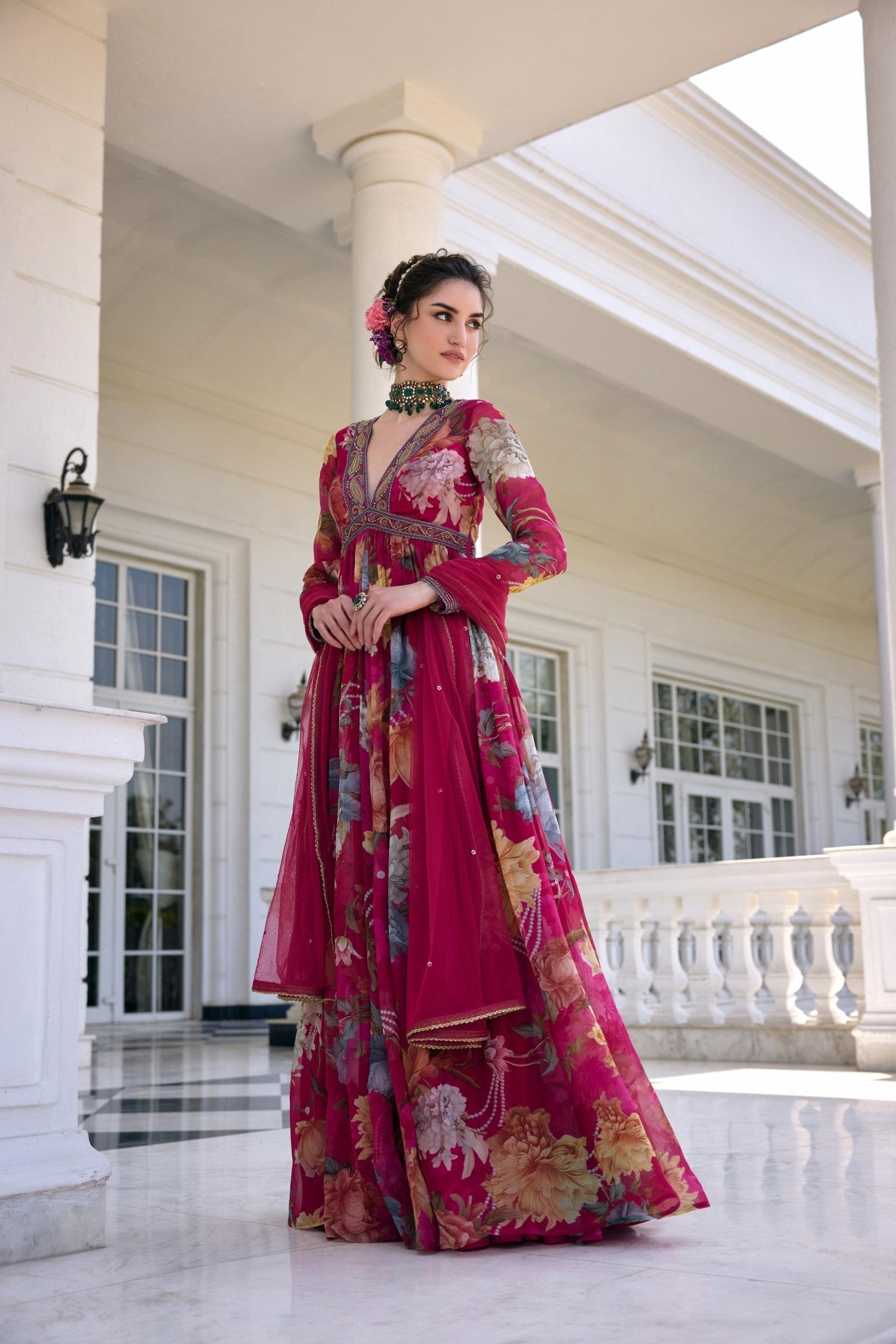 KIARA ANARKALI SET - White Maison de Couture