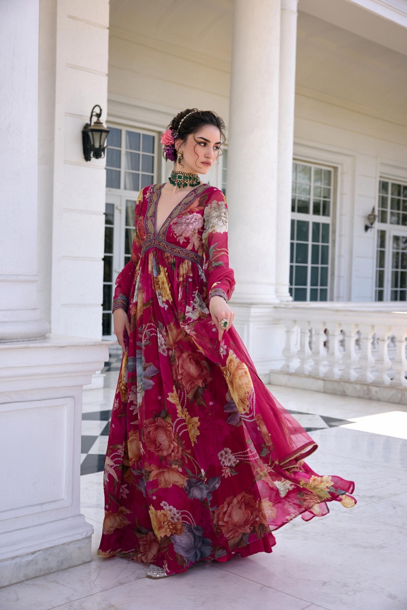 KIARA ANARKALI SET - White Maison de Couture