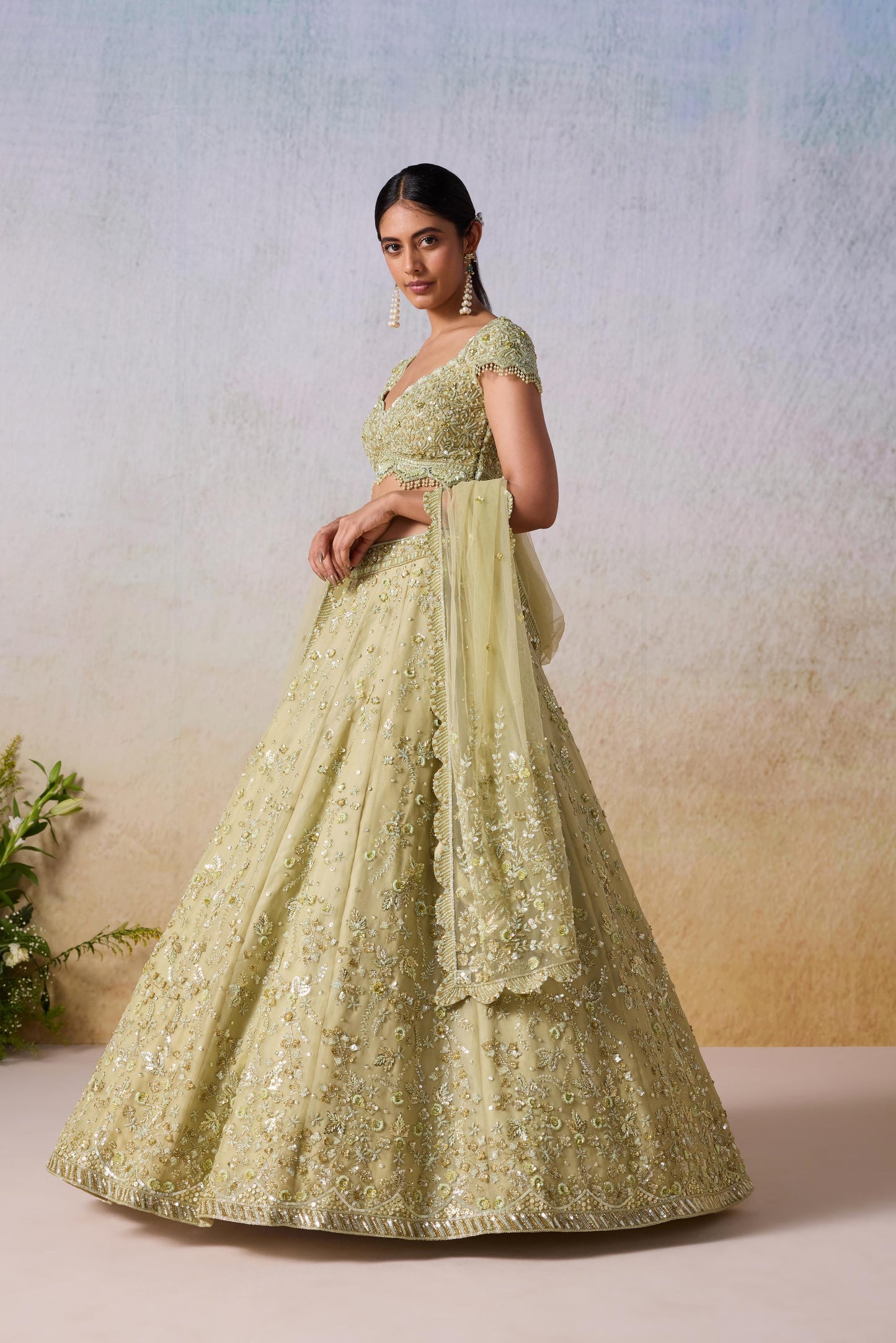 SAGE GREEN LEHENGA SET