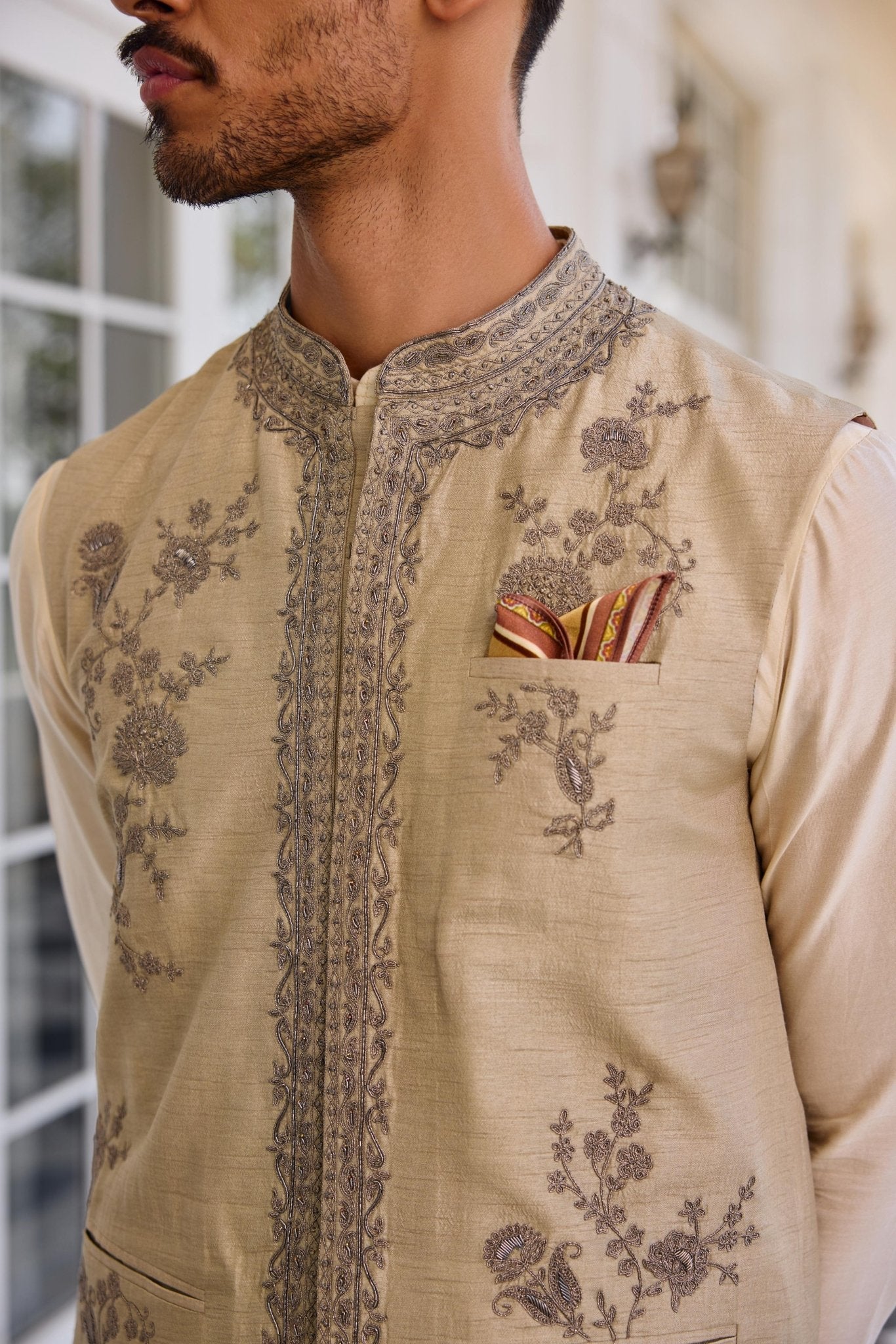 NAZEER BANDI SET - White Maison de Couture