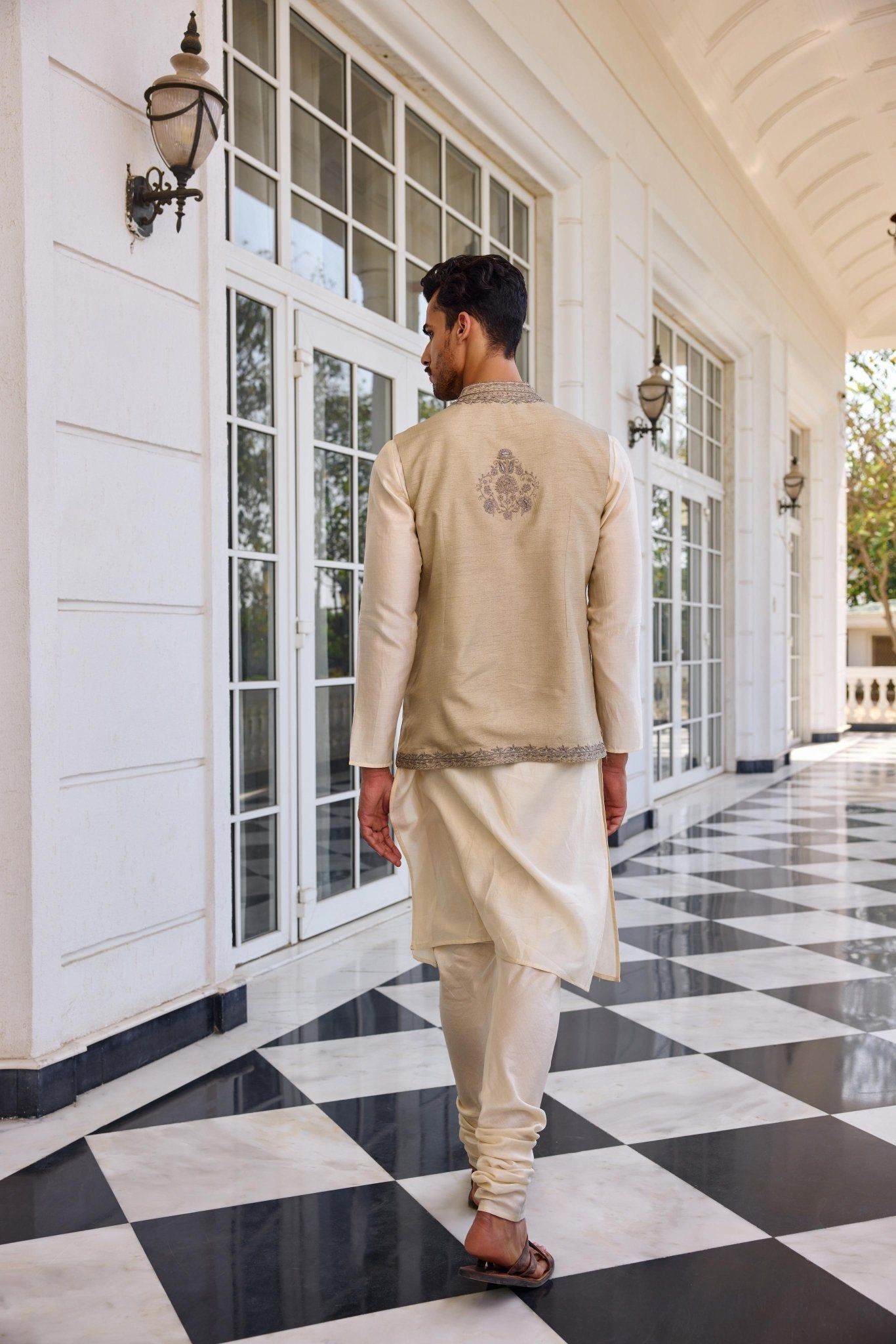 NAZEER BANDI SET - White Maison de Couture
