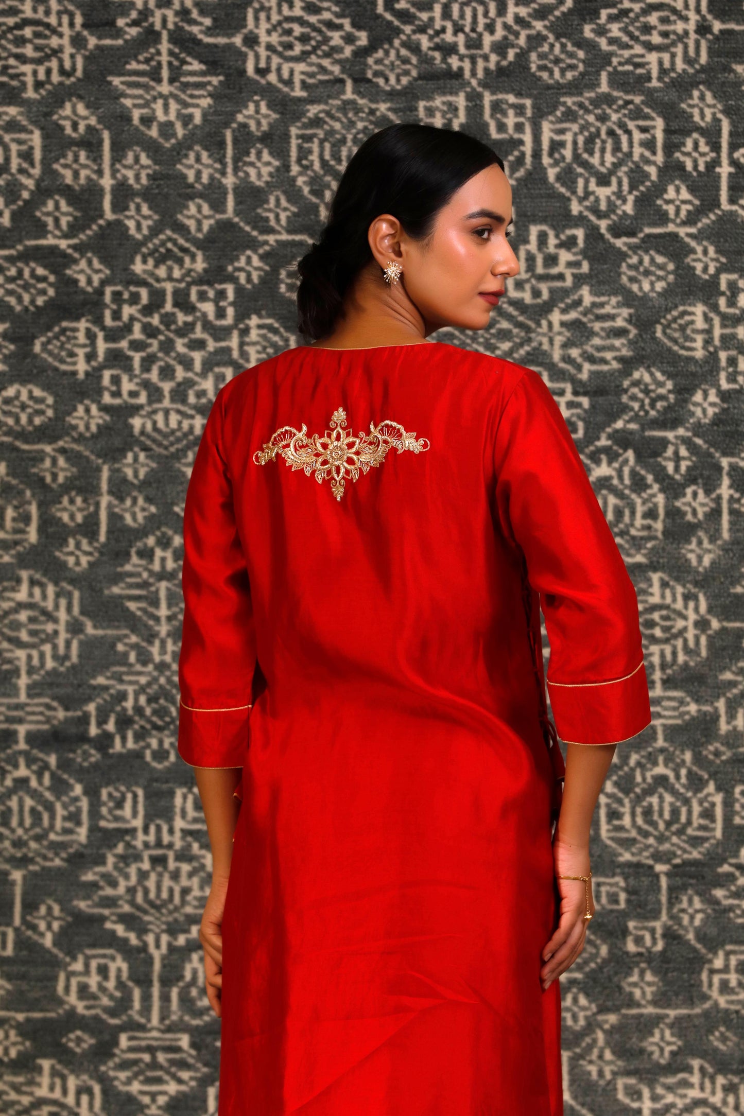 NOOR RED DORI KURTA SET