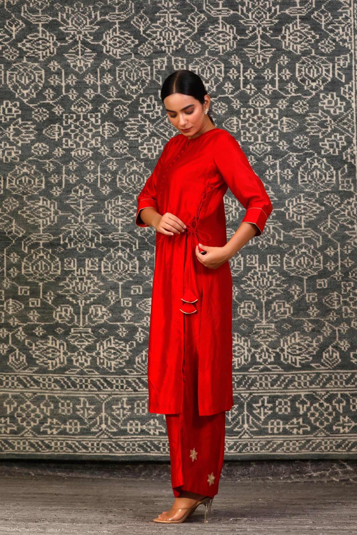 NOOR RED DORI KURTA SET