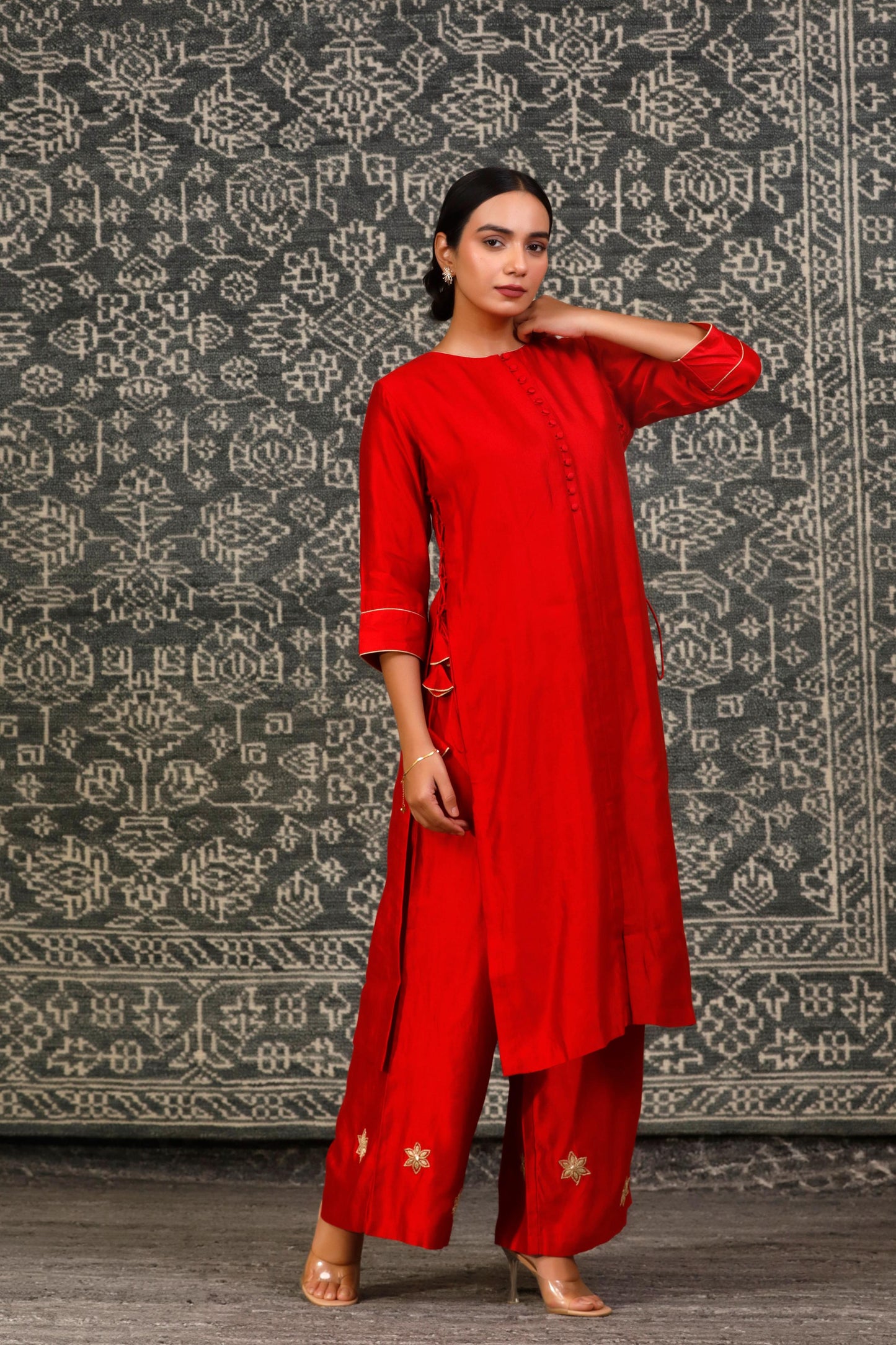 NOOR RED DORI KURTA SET