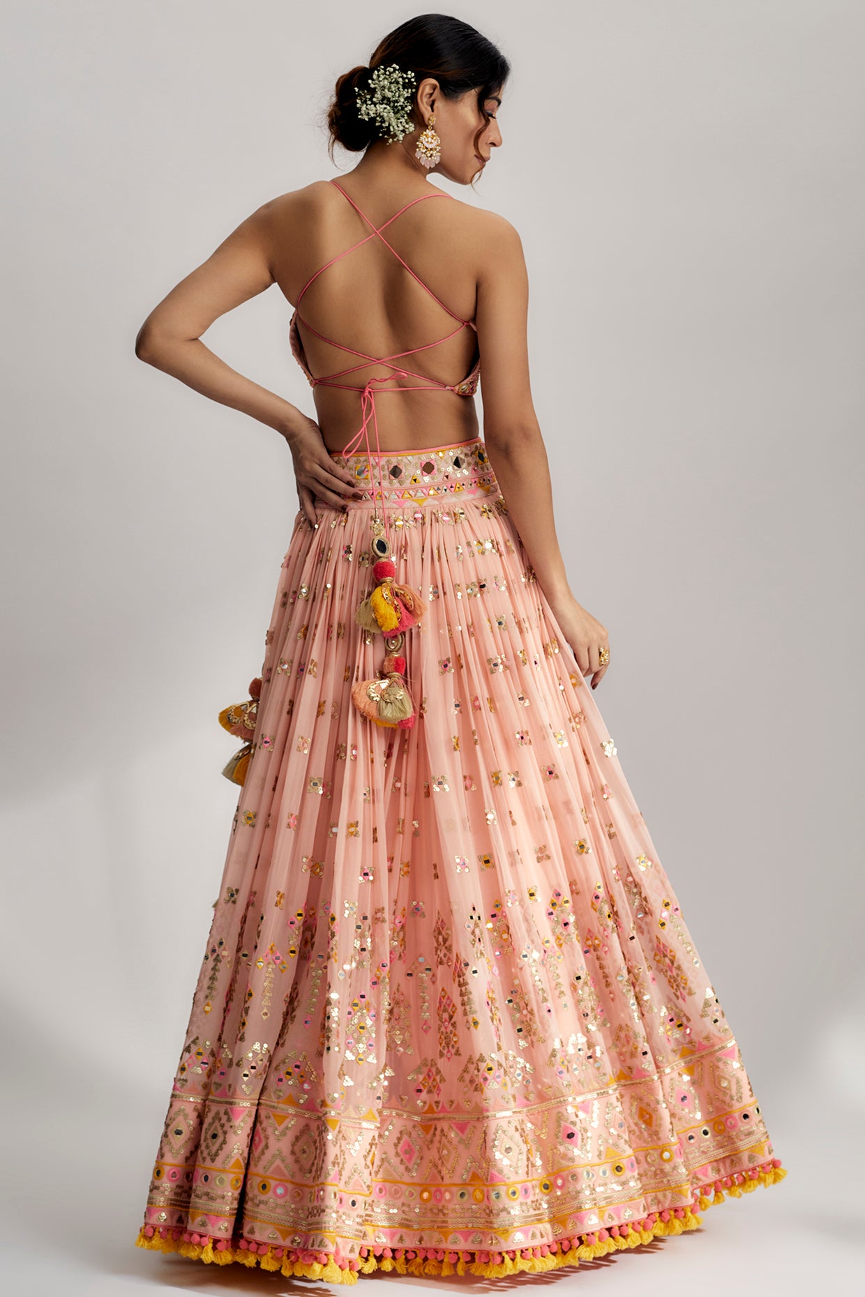 RUAH GATHERED LEHENGA SET