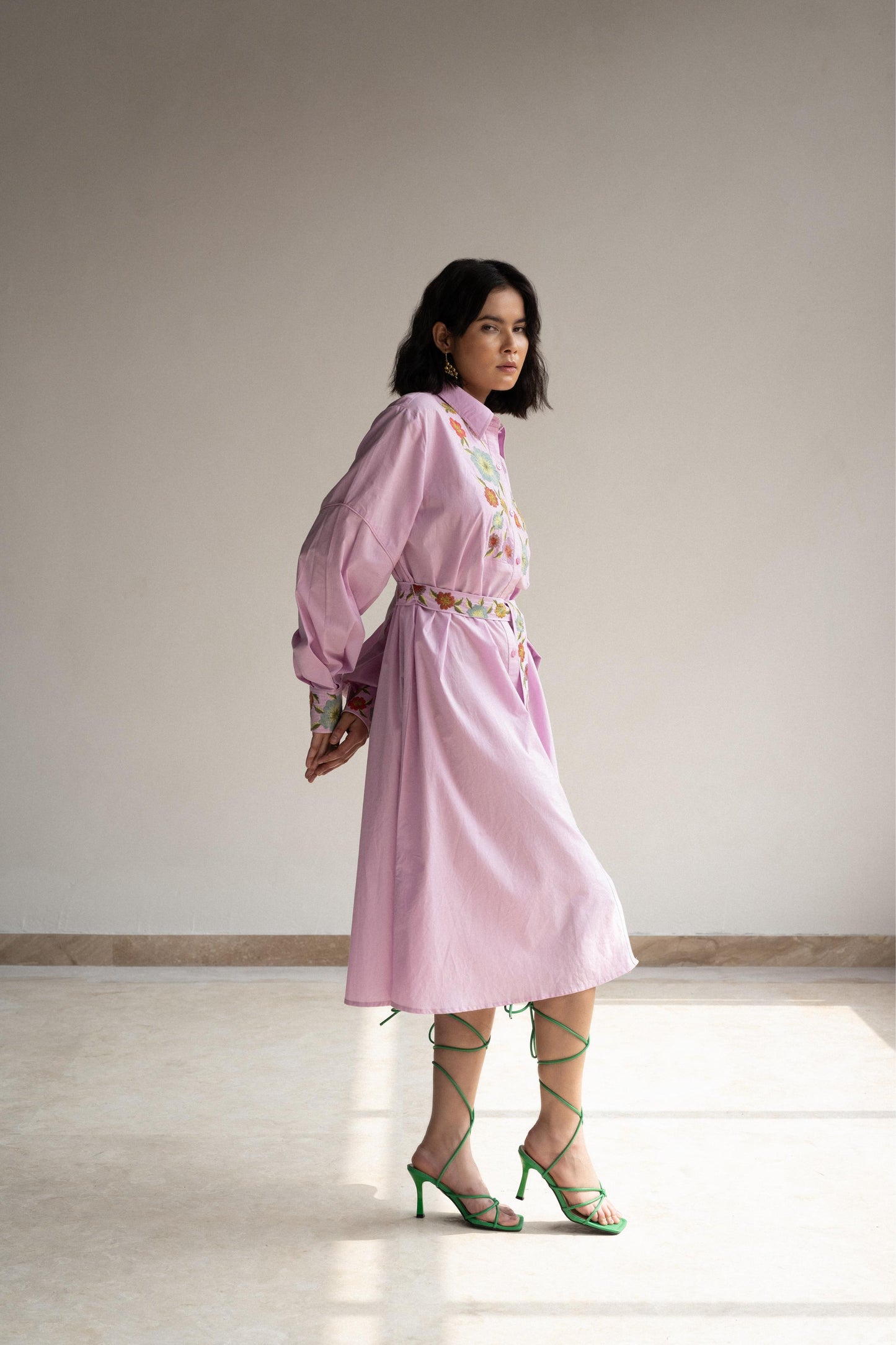ORCHID BOUQUET SHIRT DRESS