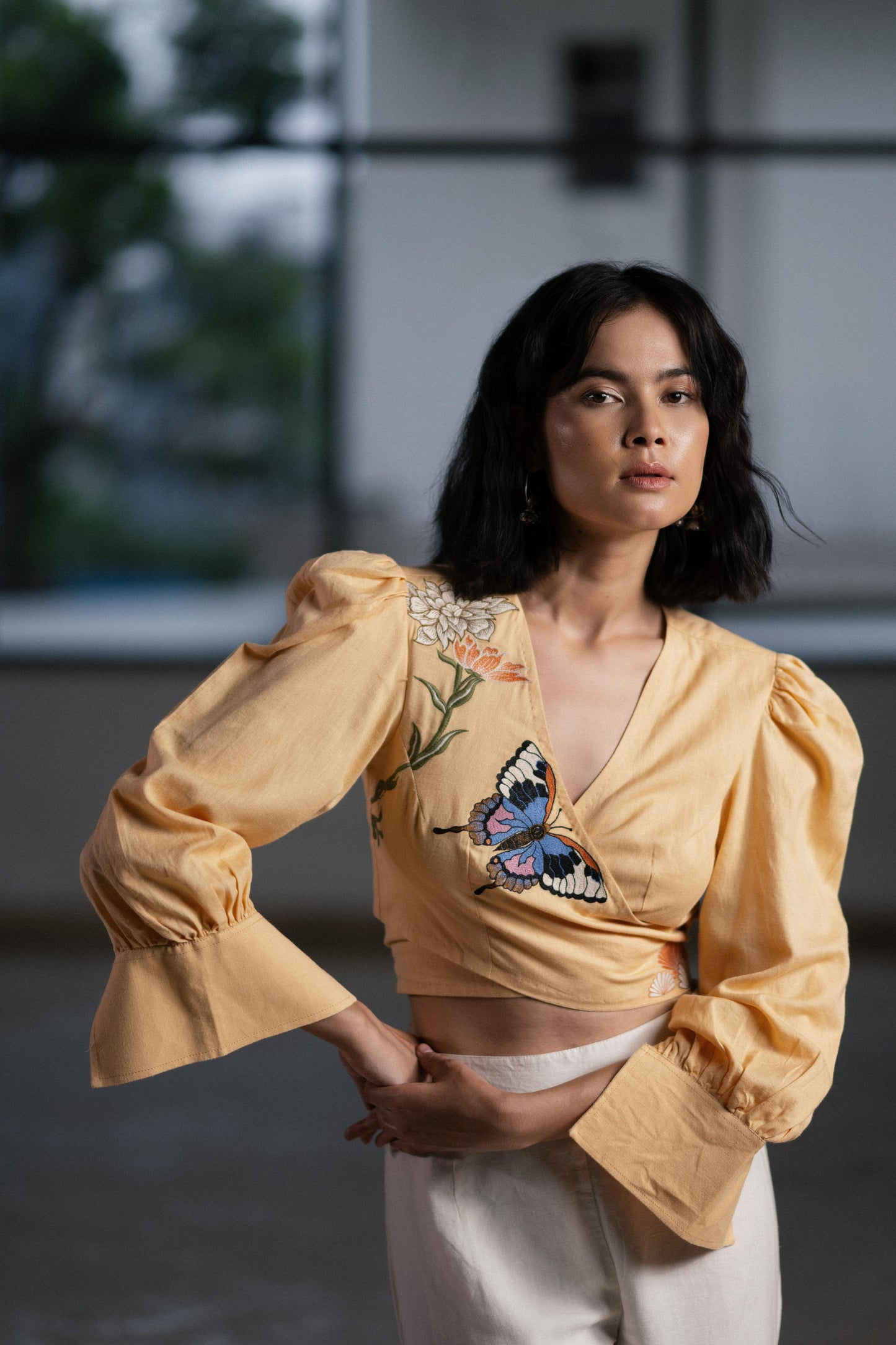 FLUTTERING MARIGOLD BLOUSE