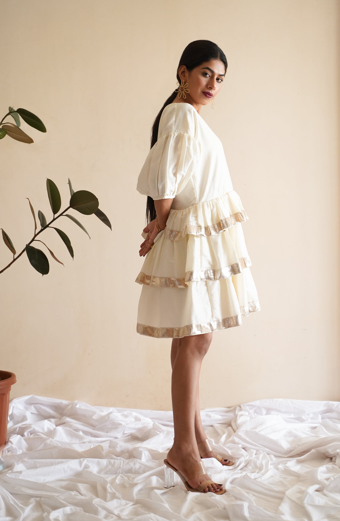 LAYERED KNEE LENGTH DRESS