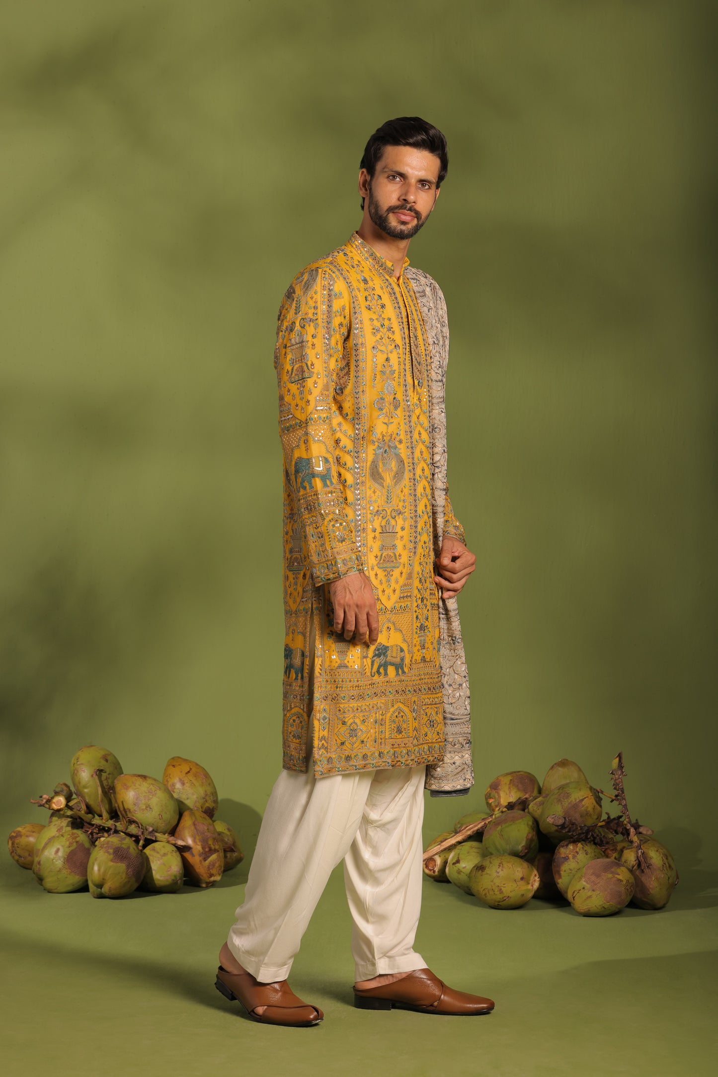 MANTRIN HALDI KURTA PATIYALA SET WITH DUPATTA