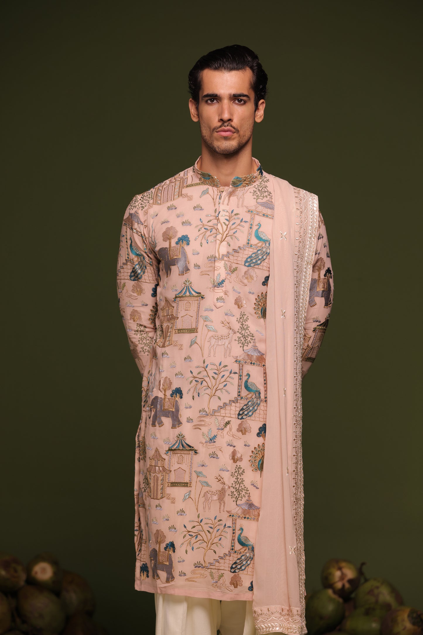 KALYAN BEIGE KURTA PATIYALA SET WITH DUPATTA