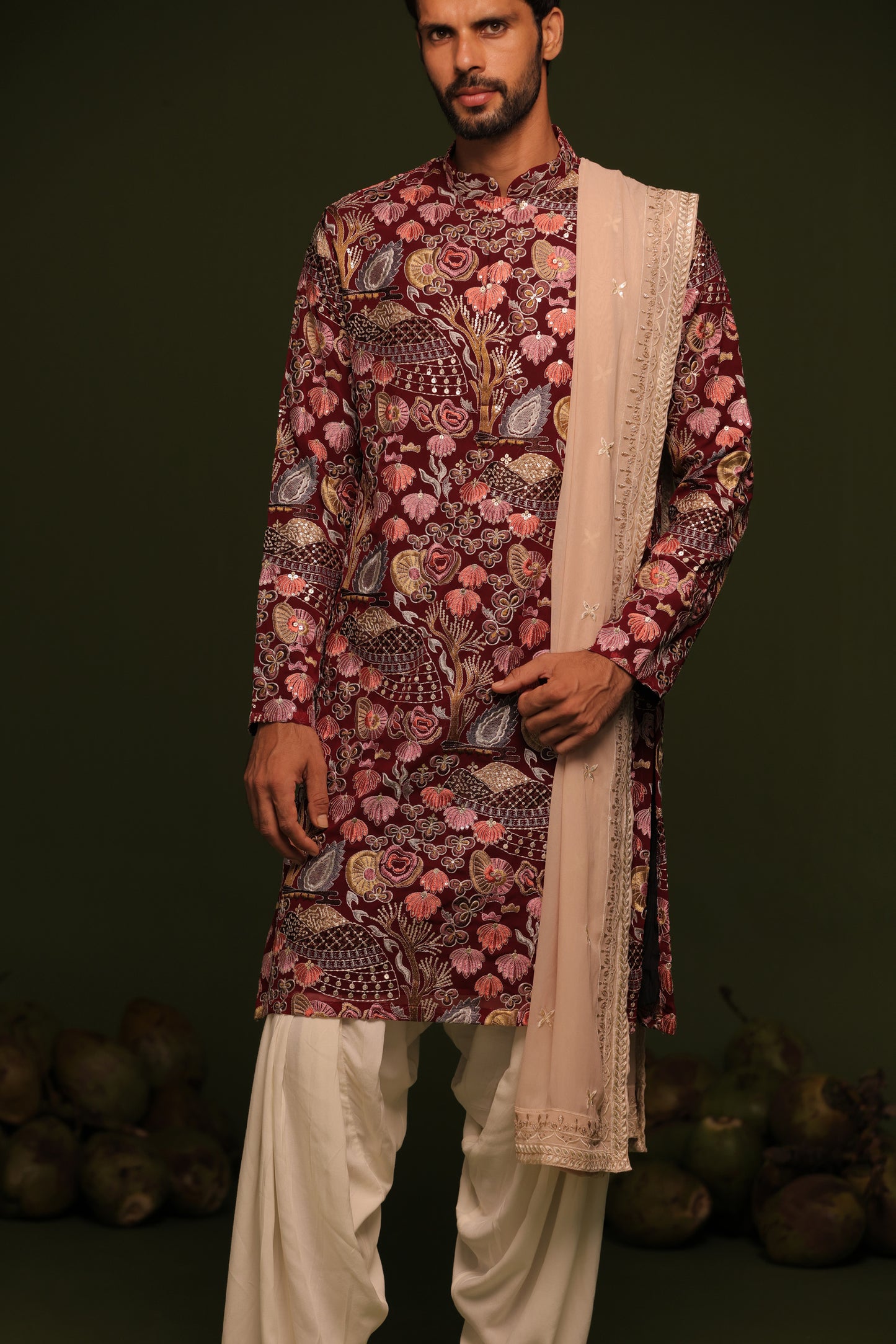 MAHIPAL MULTI KURTA PATIYALA SET WITH DUPATTA