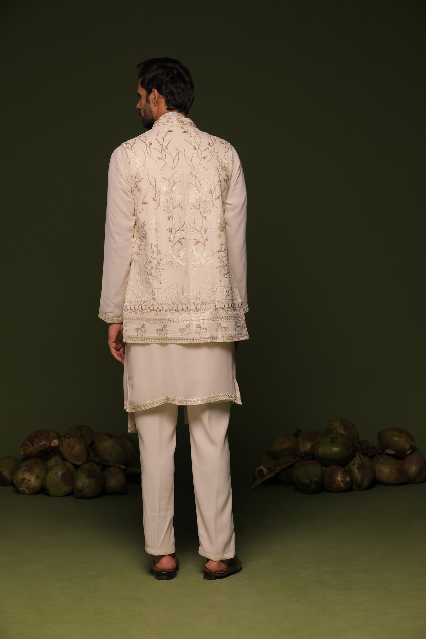 ABHAY LIGHT PINK JACKET KURTA SET WITH DUPATTA