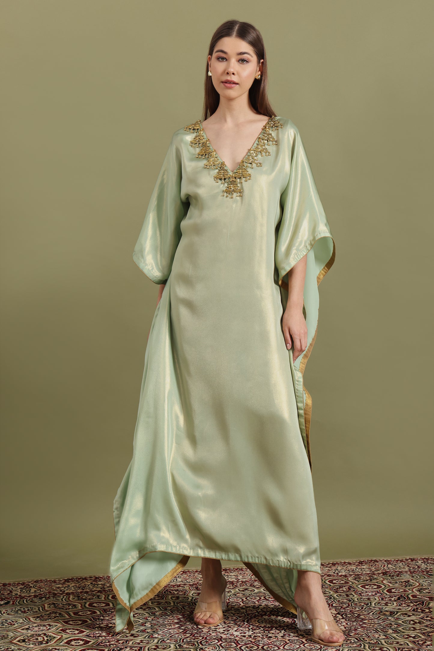 PISTACHIO GREEN MAYURA KAFTAAN