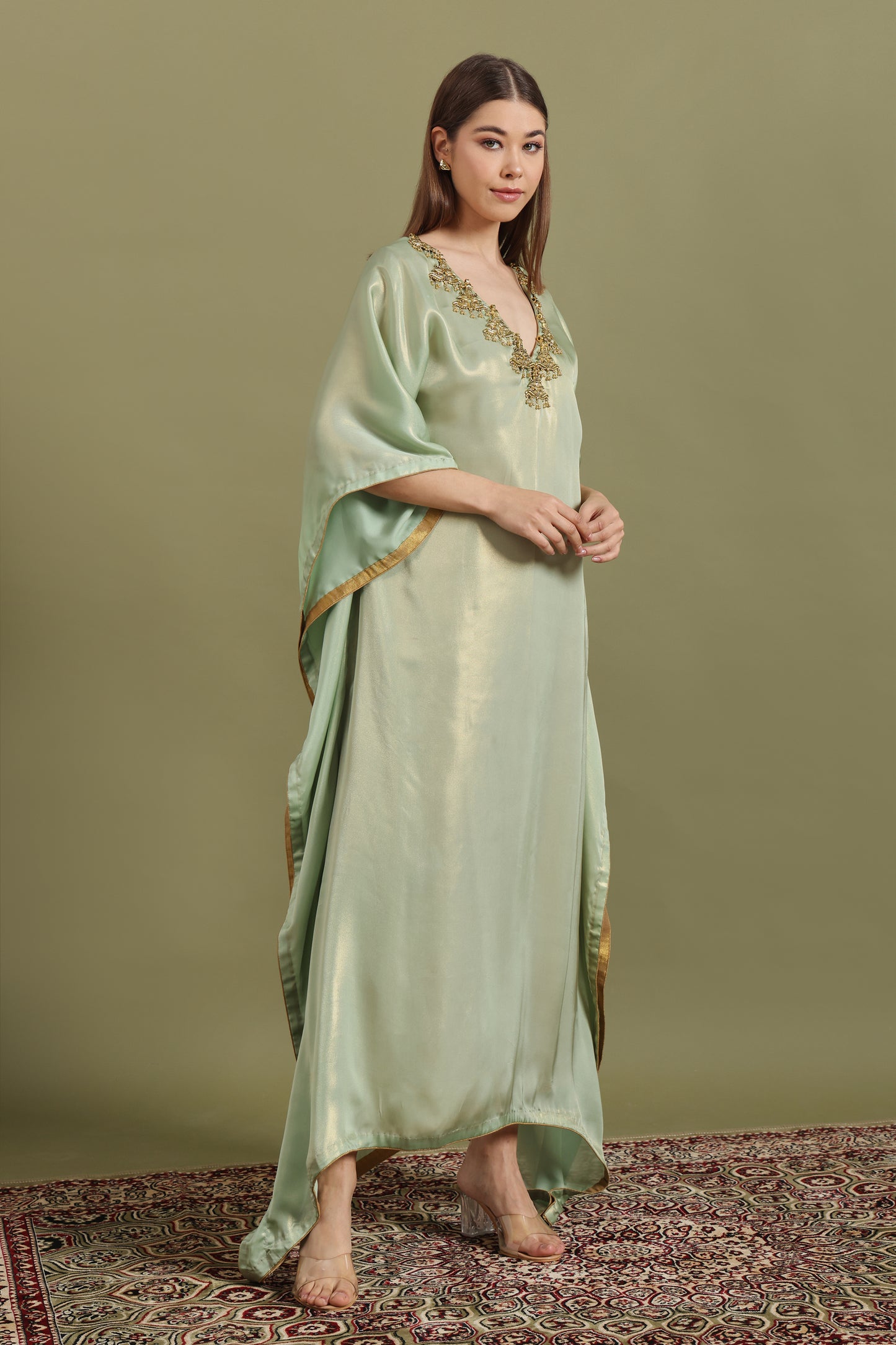 PISTACHIO GREEN MAYURA KAFTAAN