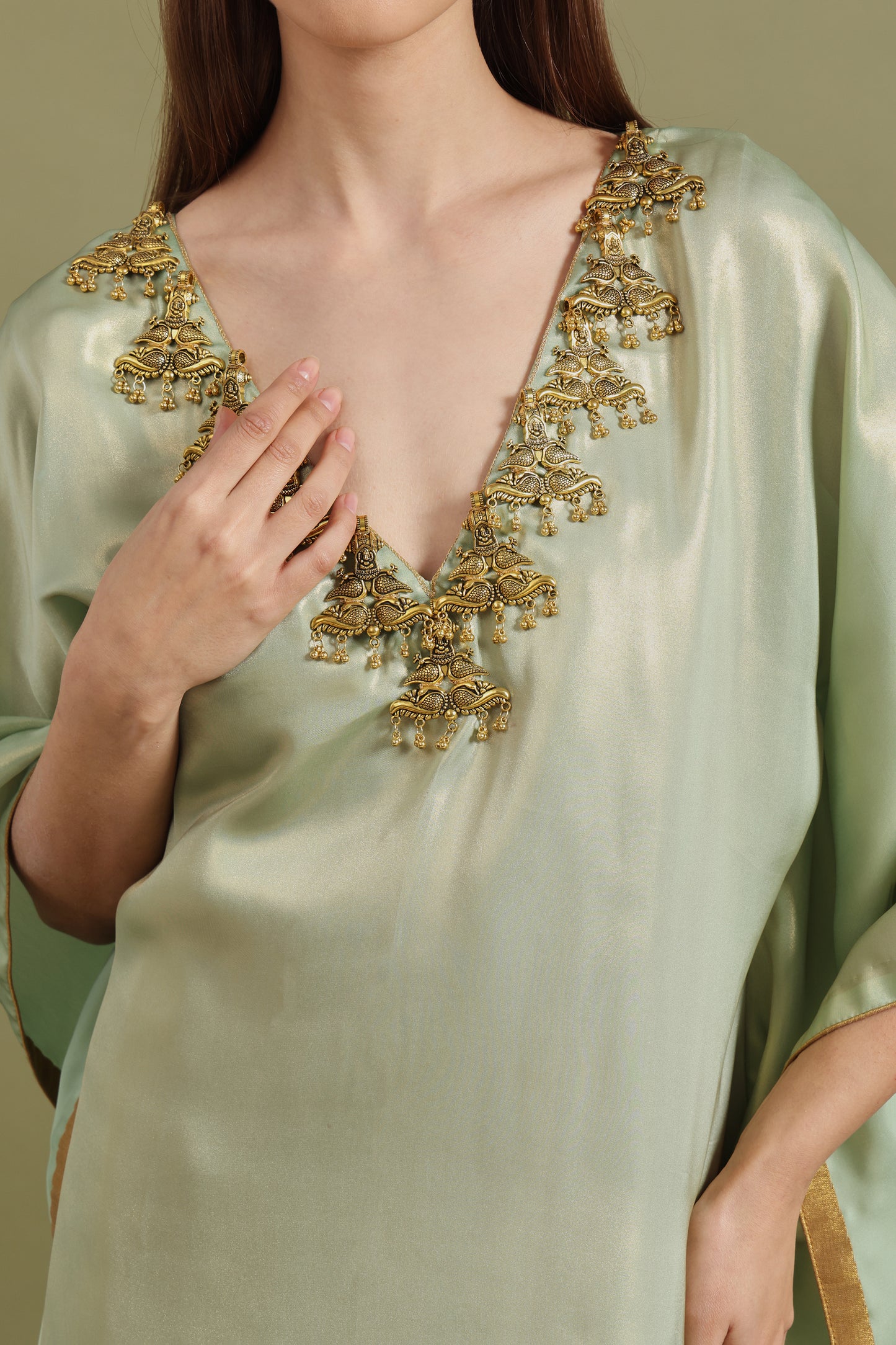 PISTACHIO GREEN MAYURA KAFTAAN