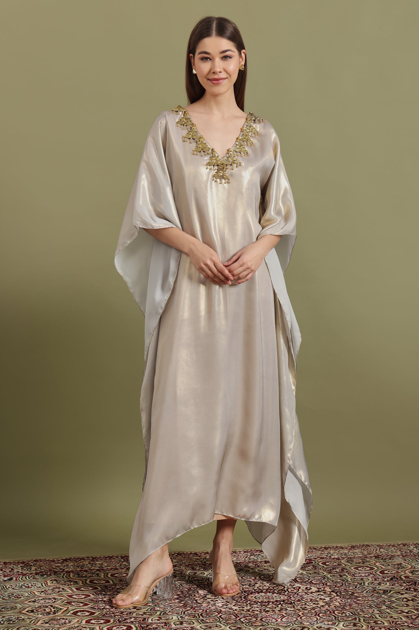 IVORY GOLD MAYURA KAFTAAN