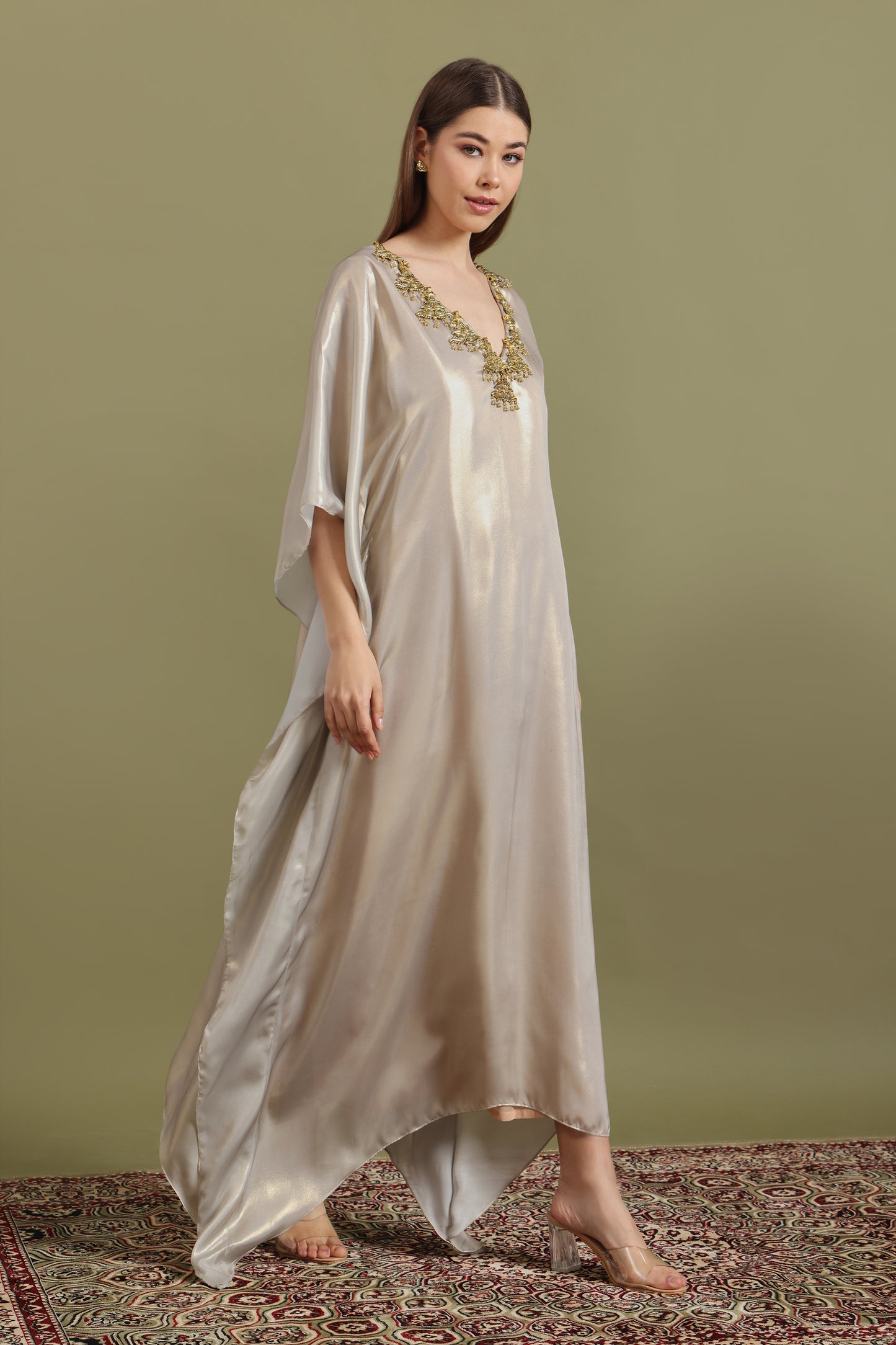 IVORY GOLD MAYURA KAFTAAN