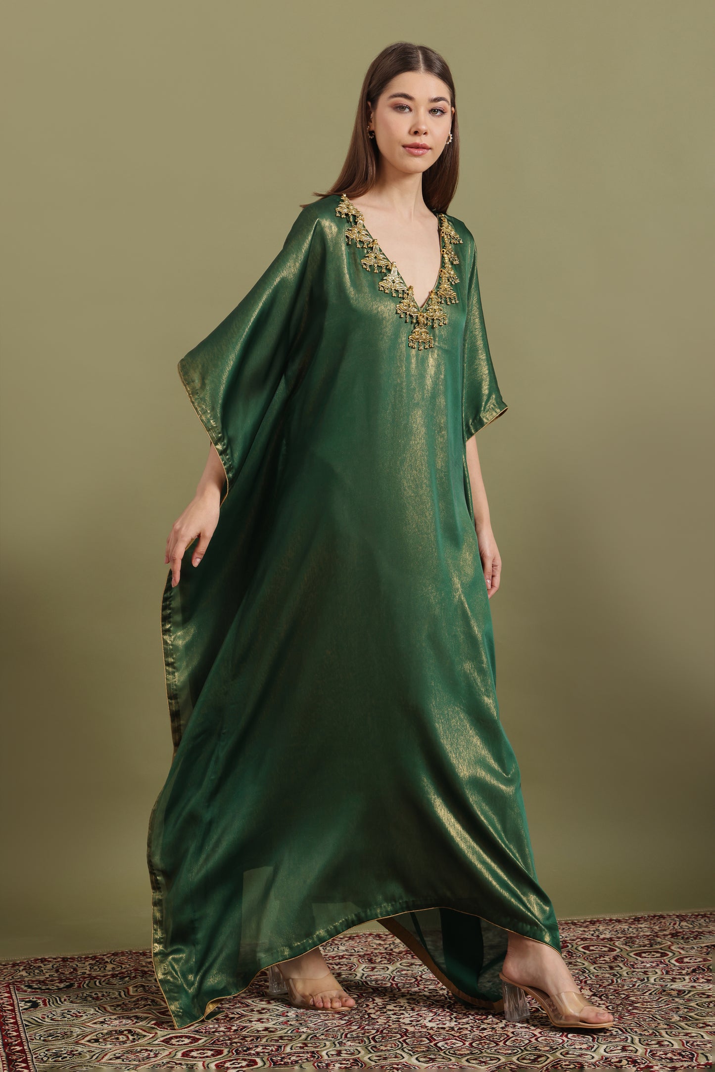 EMERALD GREEN MAYURA KAFTAAN