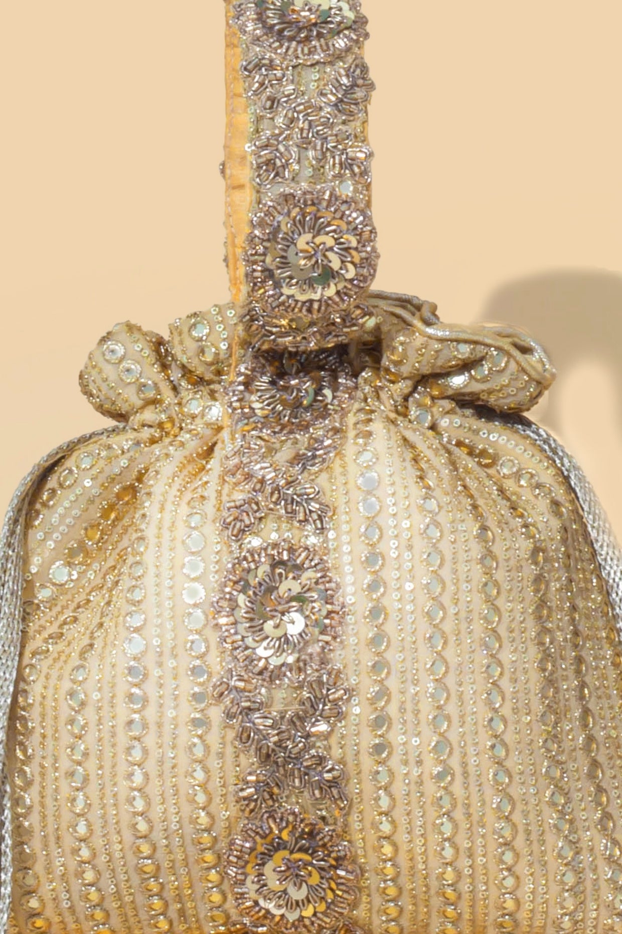YARI EMBROIDERED POTLI - GOLD