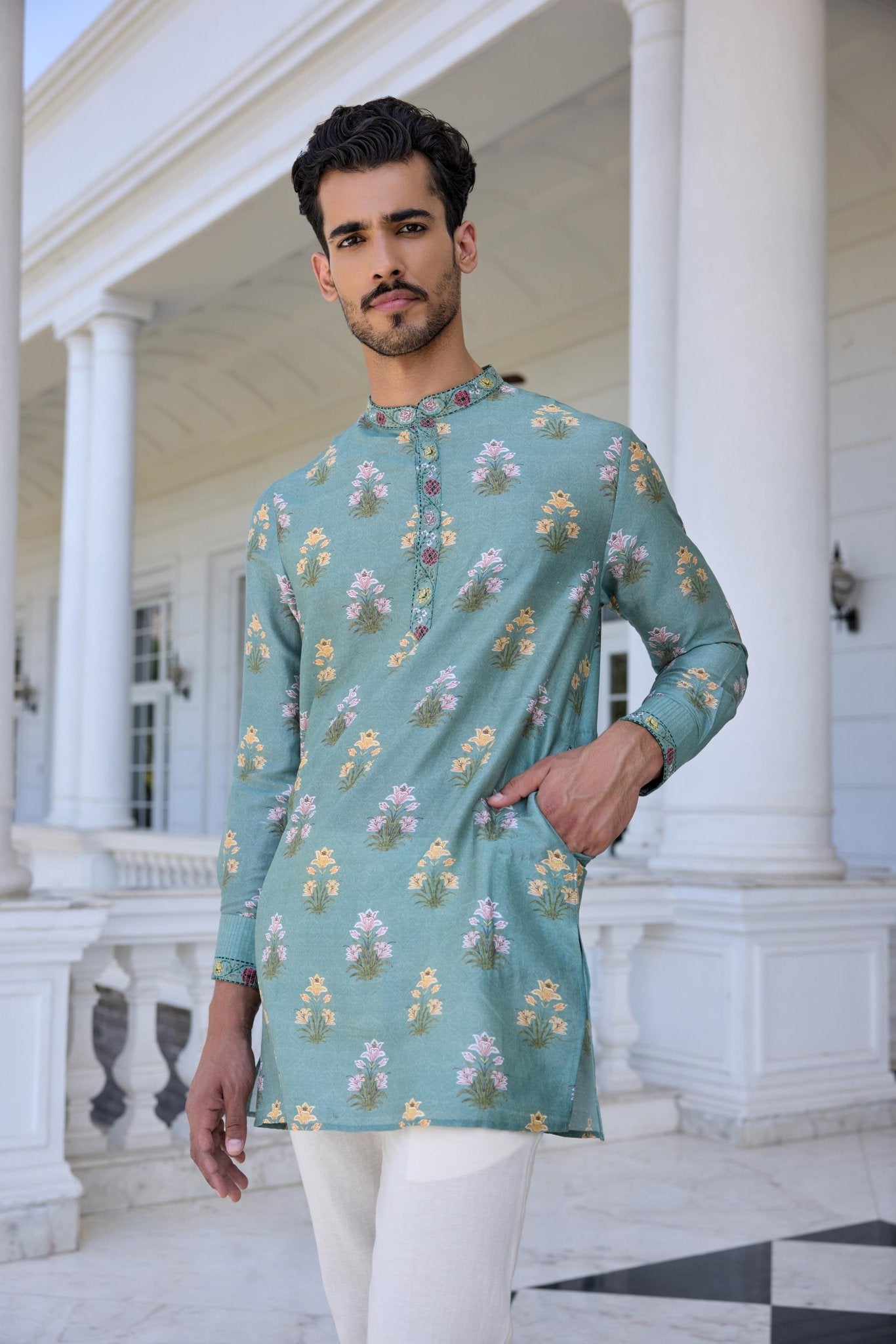 YASIR KURTA SET - White Maison de Couture