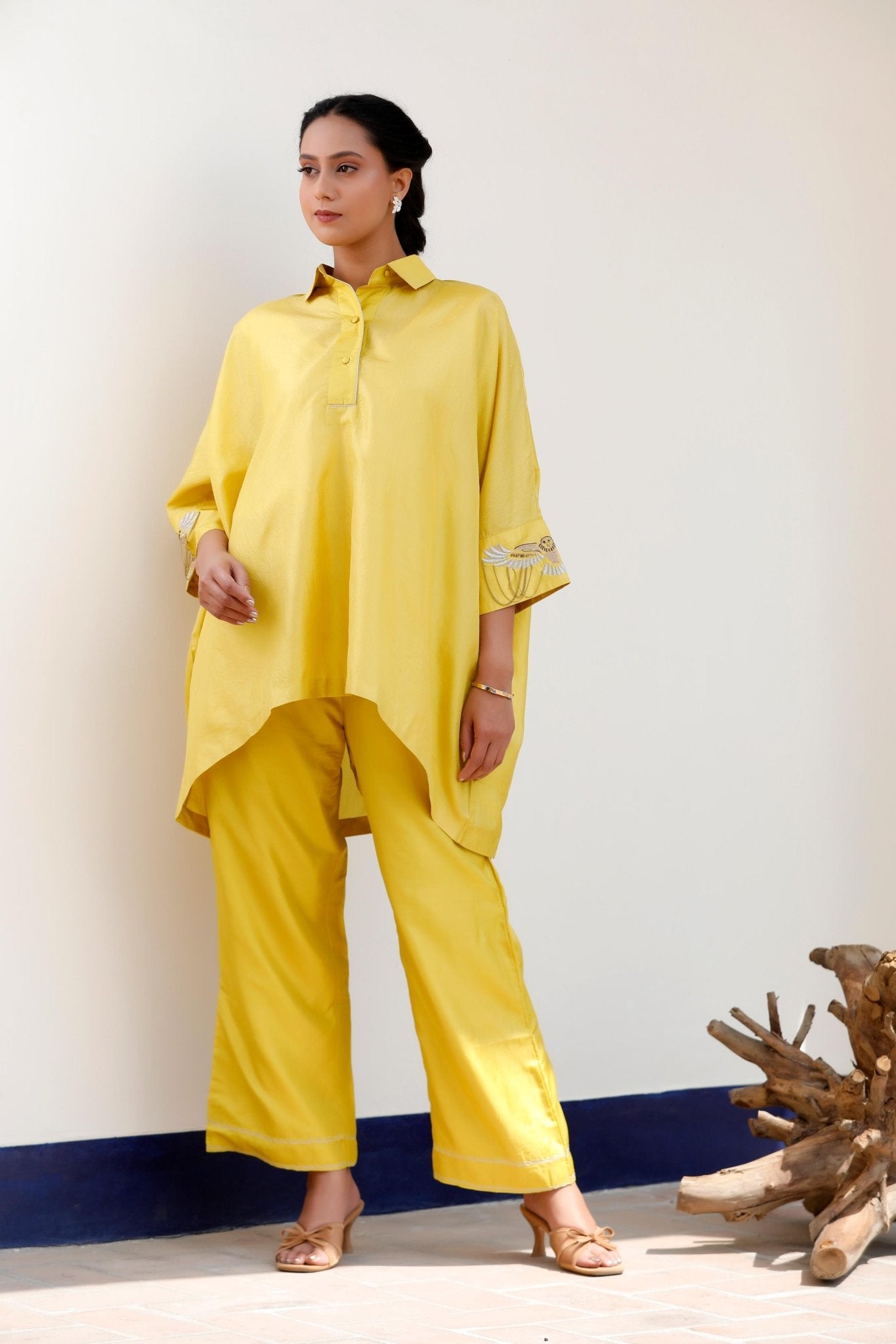 YELLOW PANT SET - White Maison de Couture
