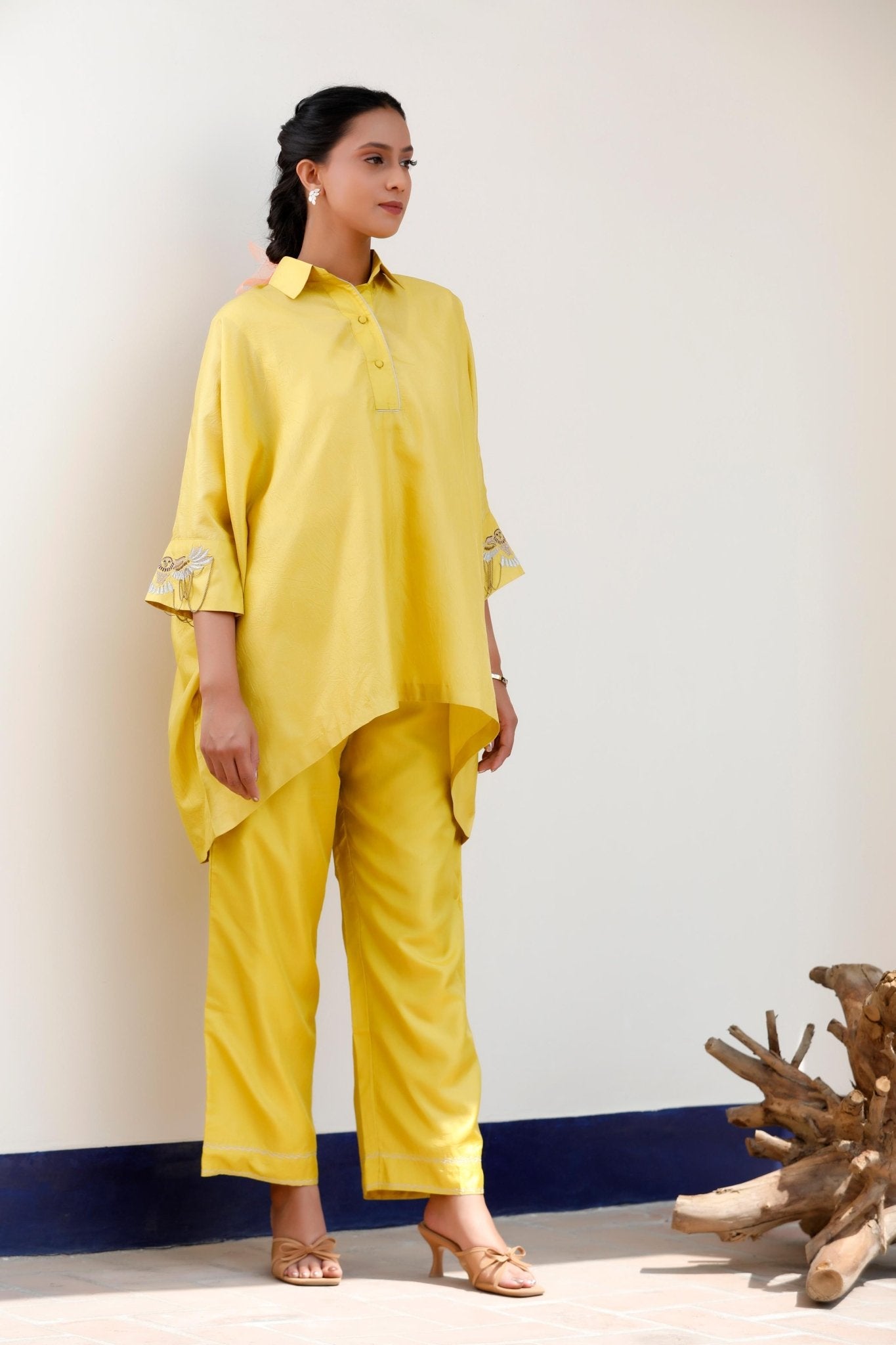 YELLOW PANT SET - White Maison de Couture