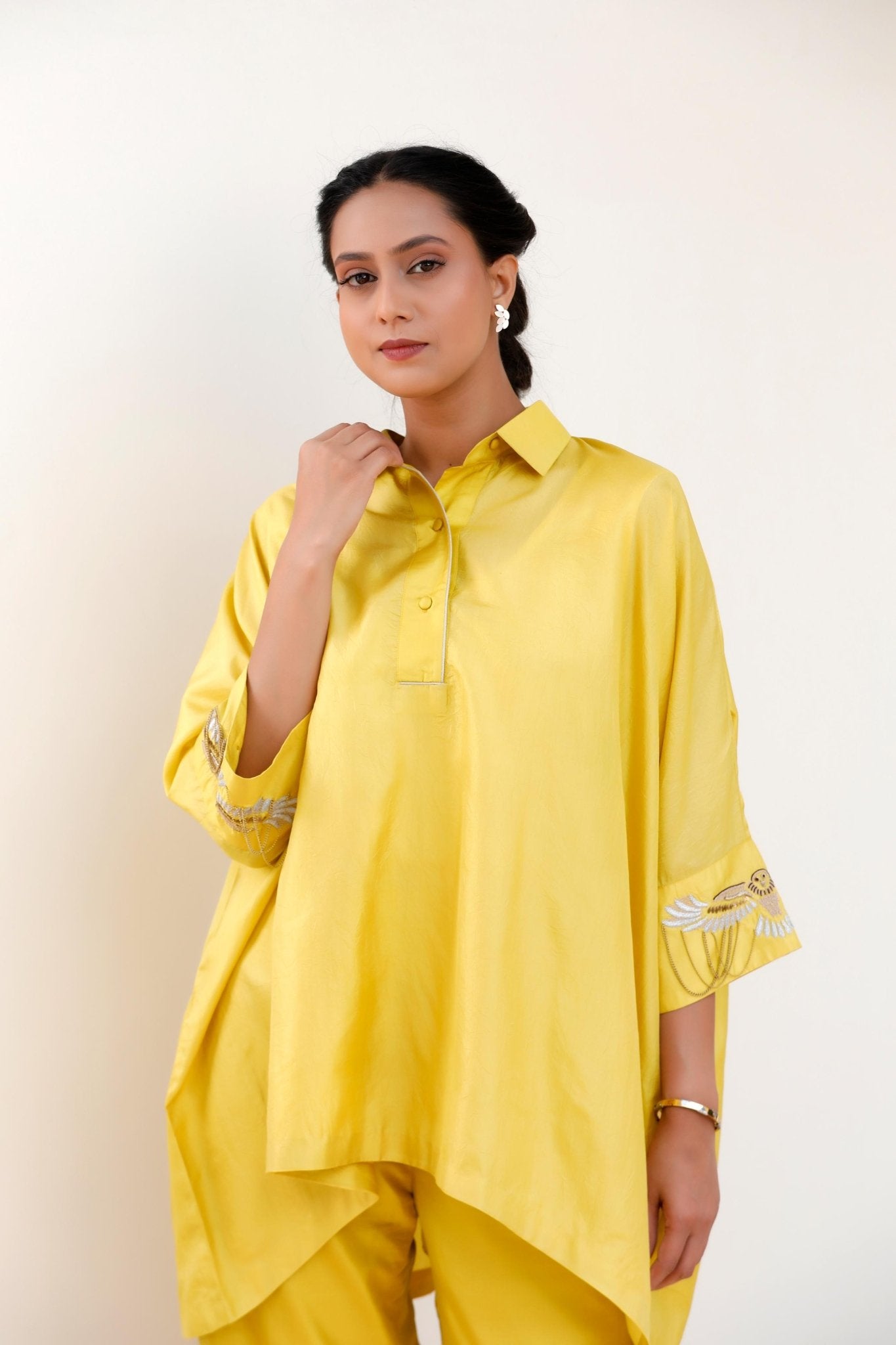 YELLOW PANT SET - White Maison de Couture