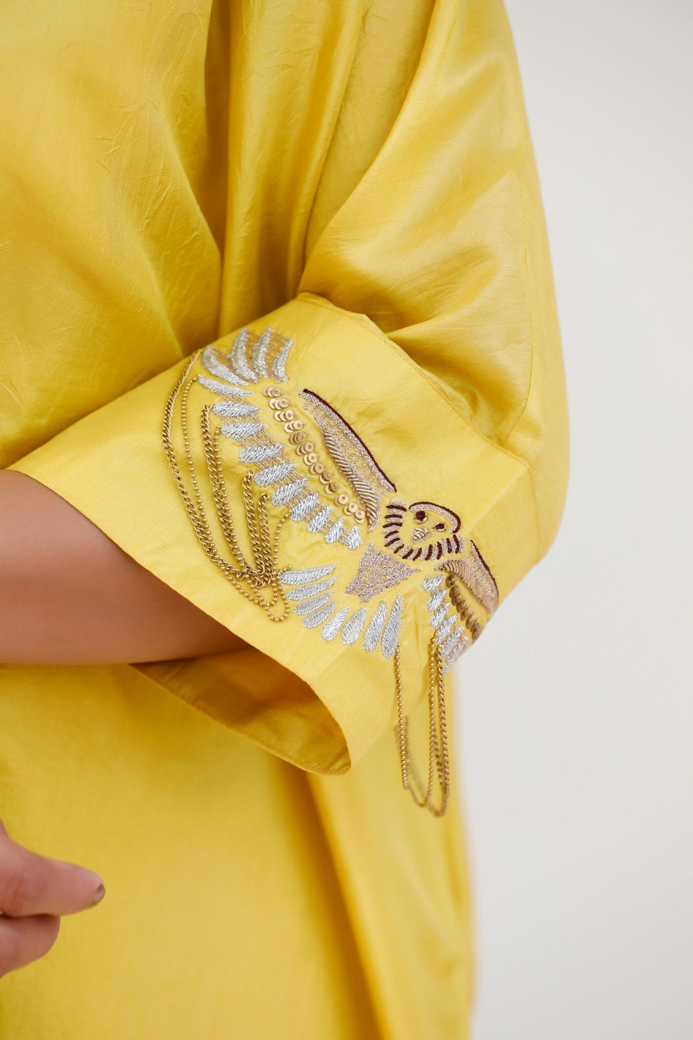 YELLOW PANT SET - White Maison de Couture