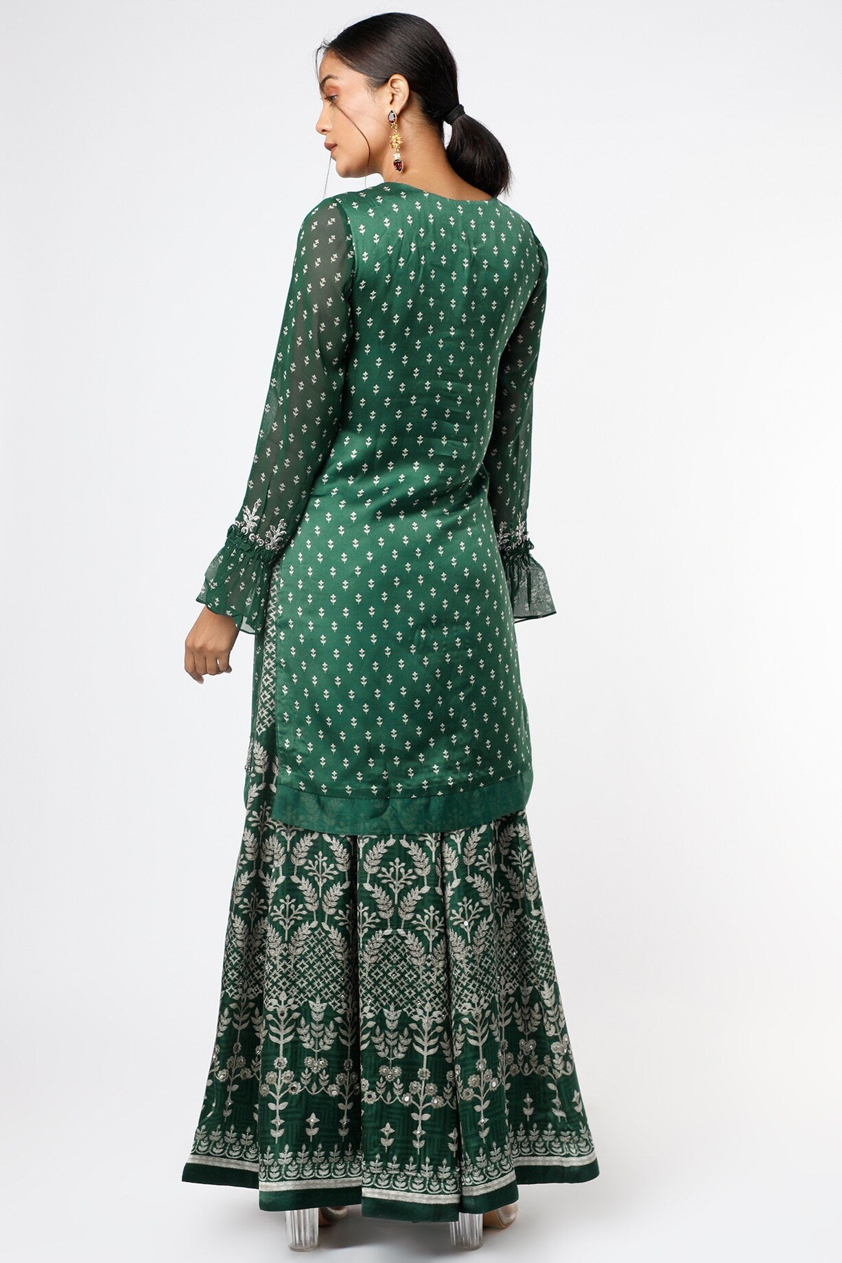 GREEN SHARARA SET