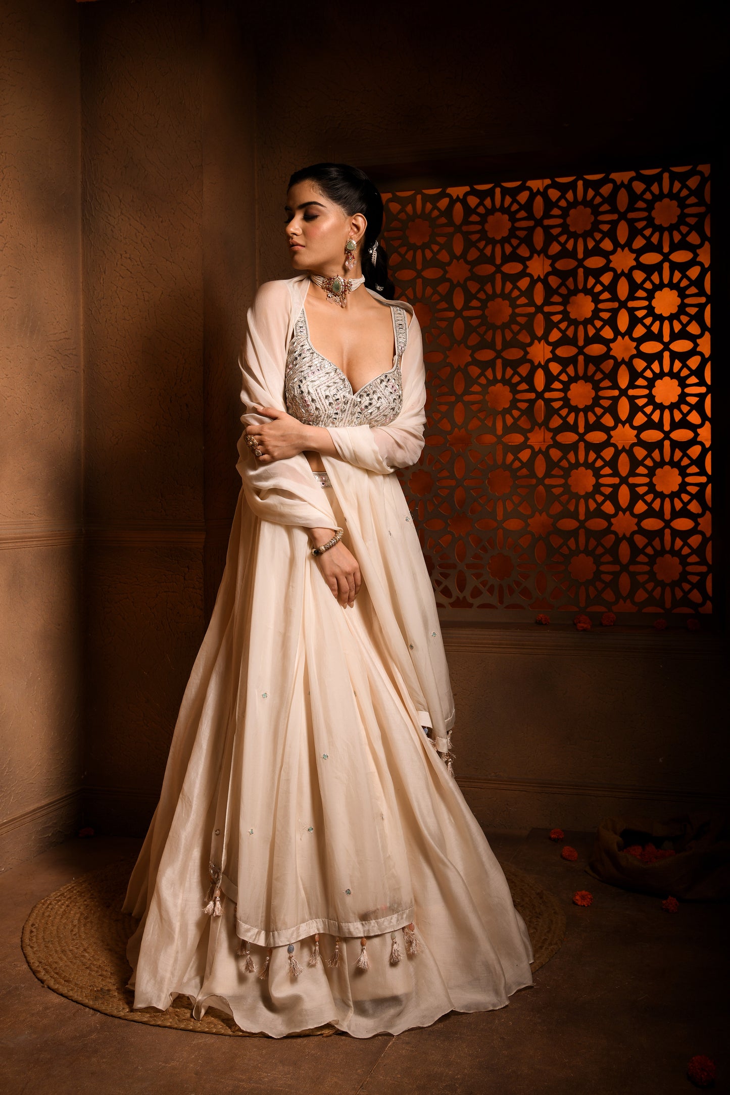 DIVINE EMBROIDERED LEHANGA SET