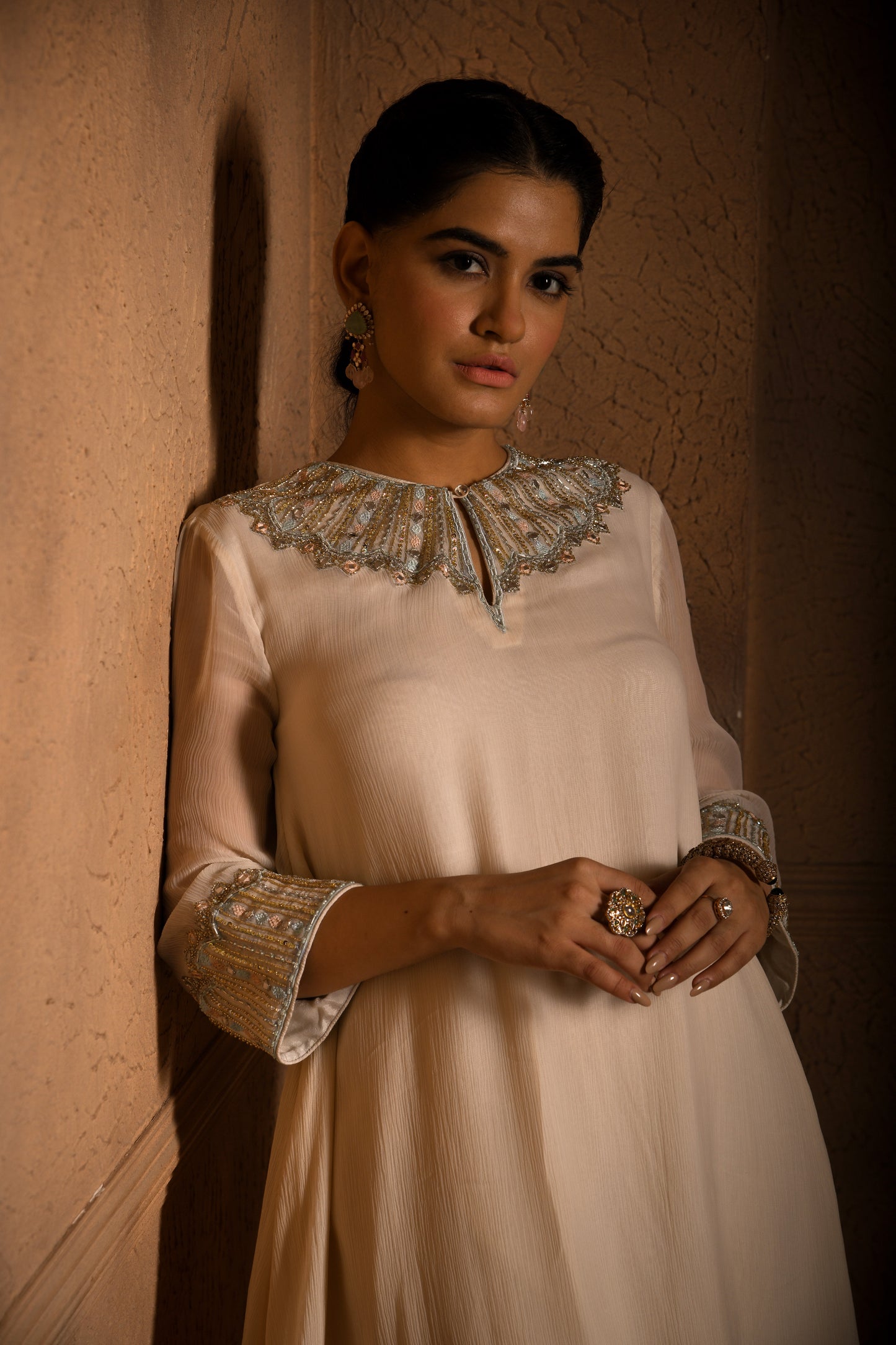 DIVINE EMBROIDERED BOHO KURTA PANT SET
