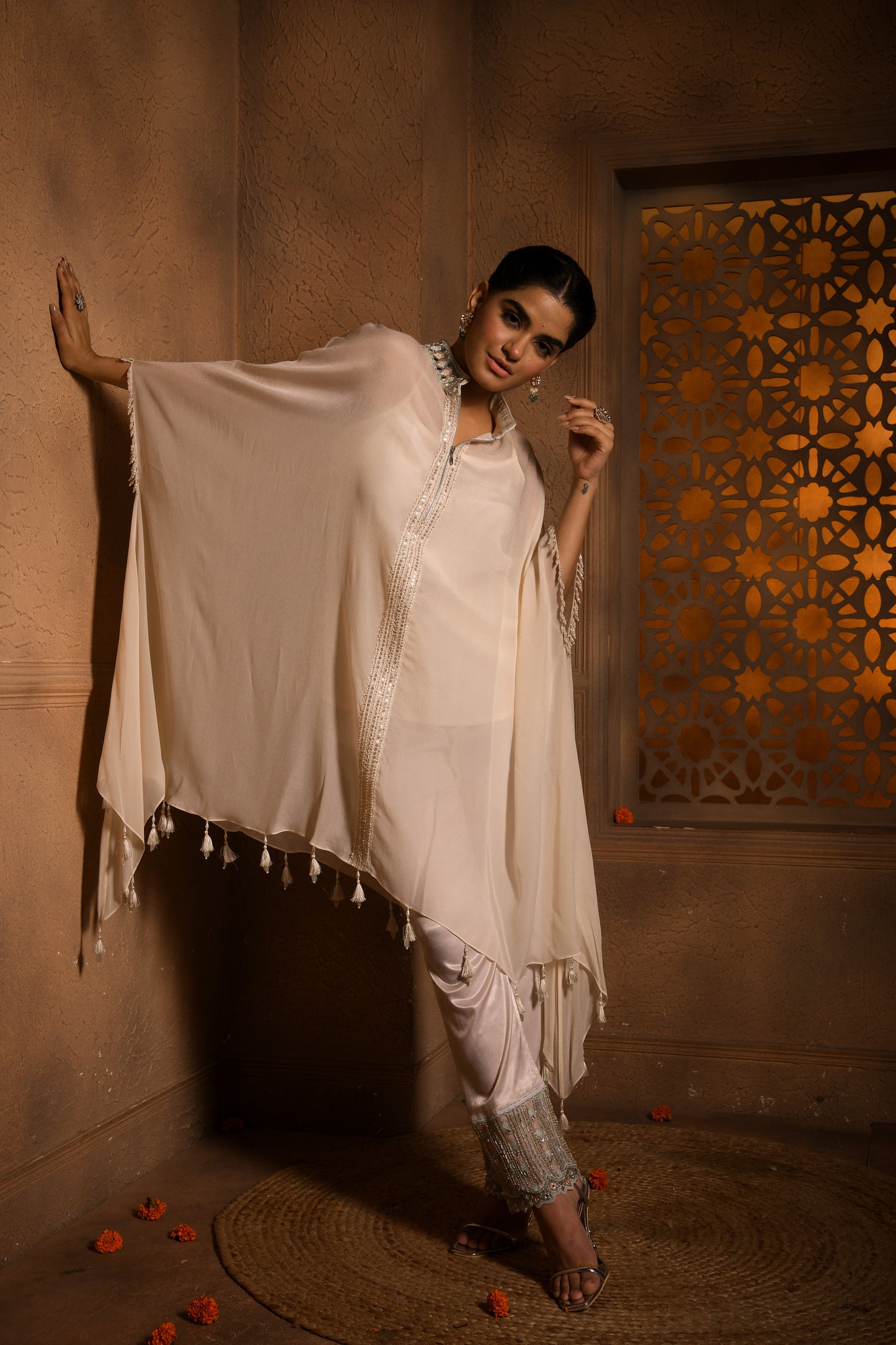 DIVINE EMBROIDERED KAFTAN PANT SET