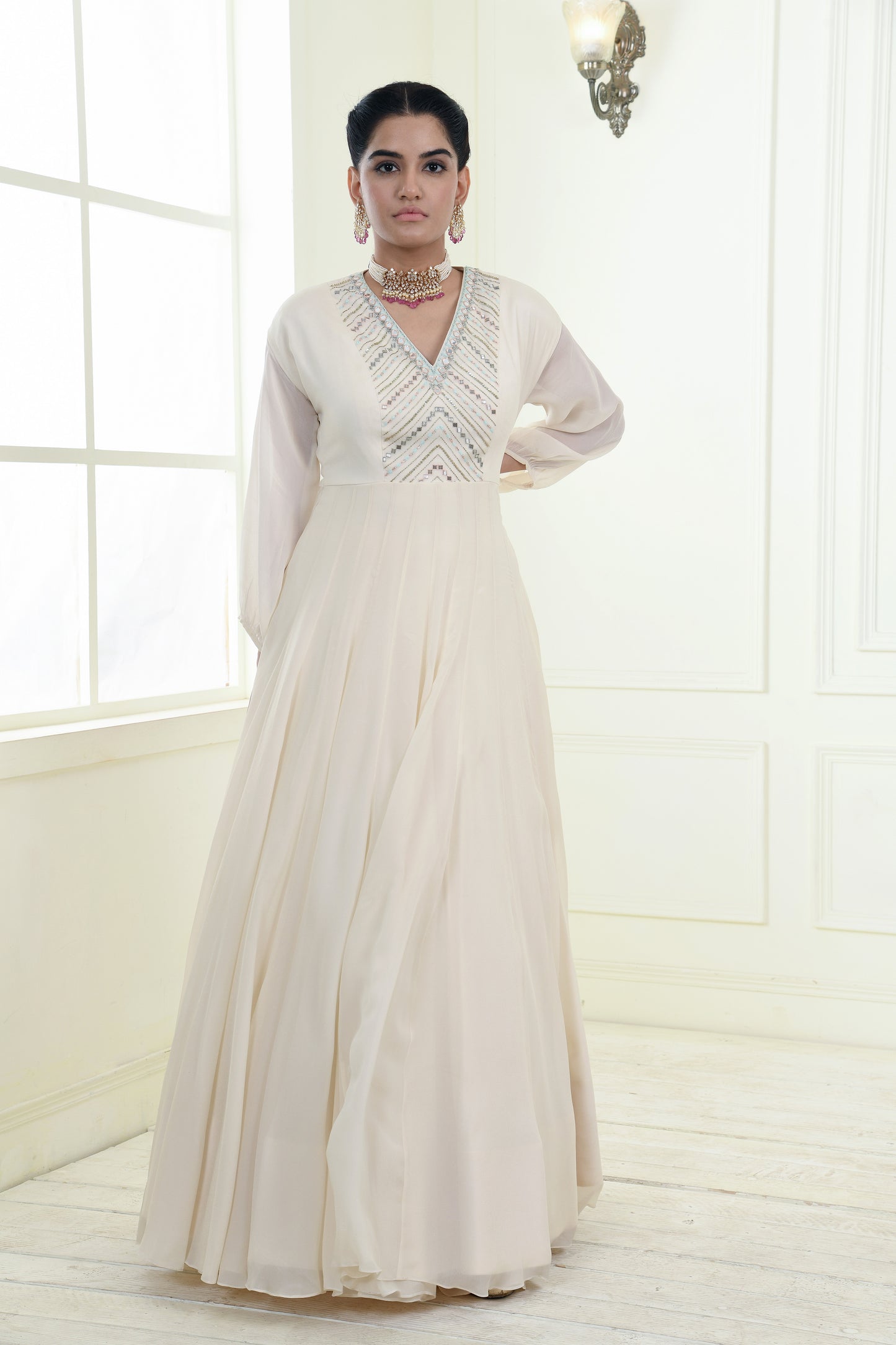DIVINE LIGHT EMBROIDERED ANARKALI SET