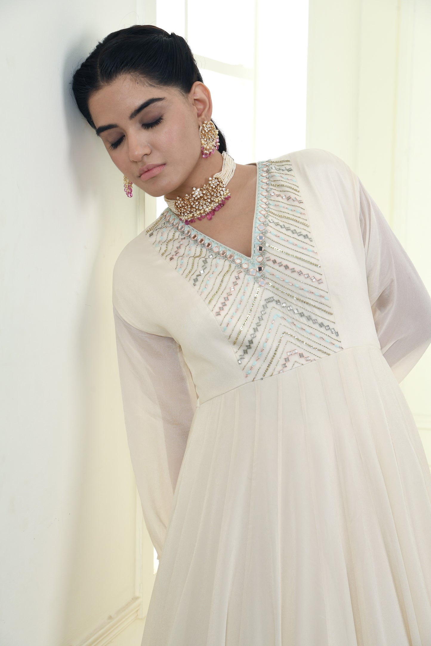 DIVINE LIGHT EMBROIDERED ANARKALI SET
