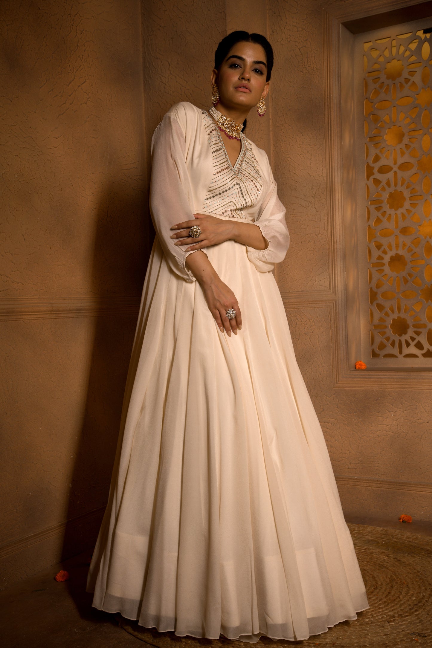 DIVINE LIGHT EMBROIDERED ANARKALI SET