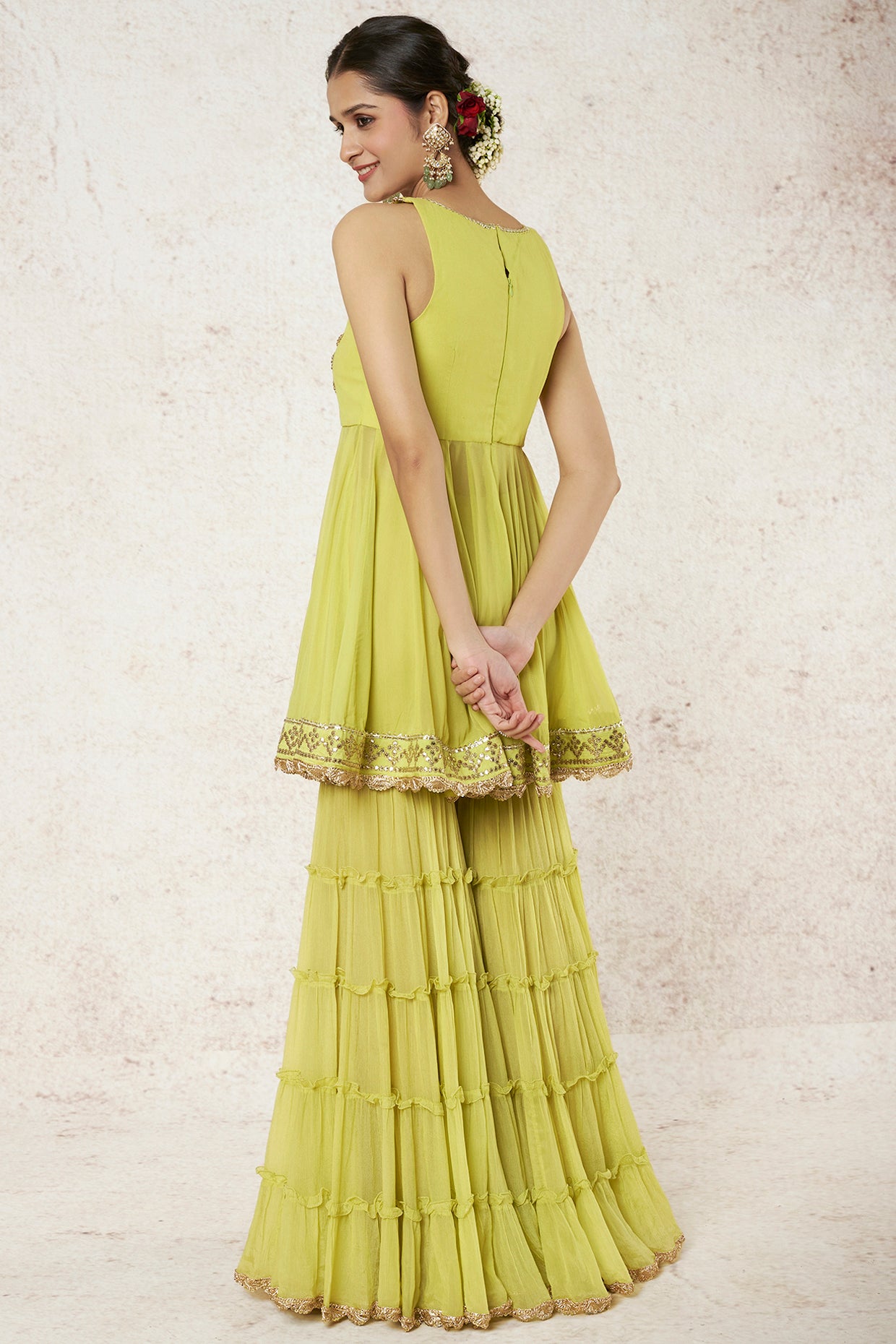 MINT GREEN PEPLUM SHARARA SET