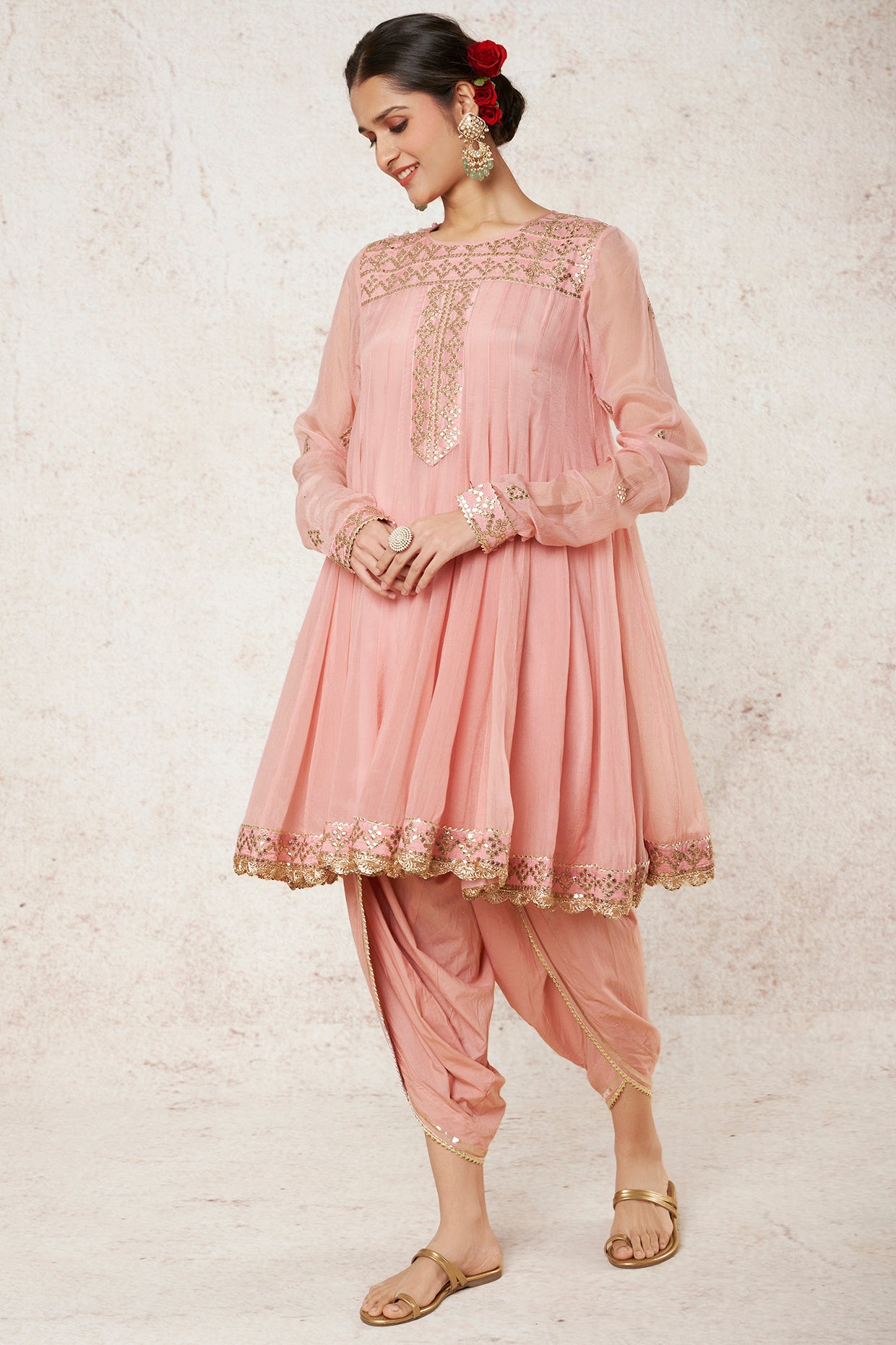 BLUSH PINK DHOTI SET