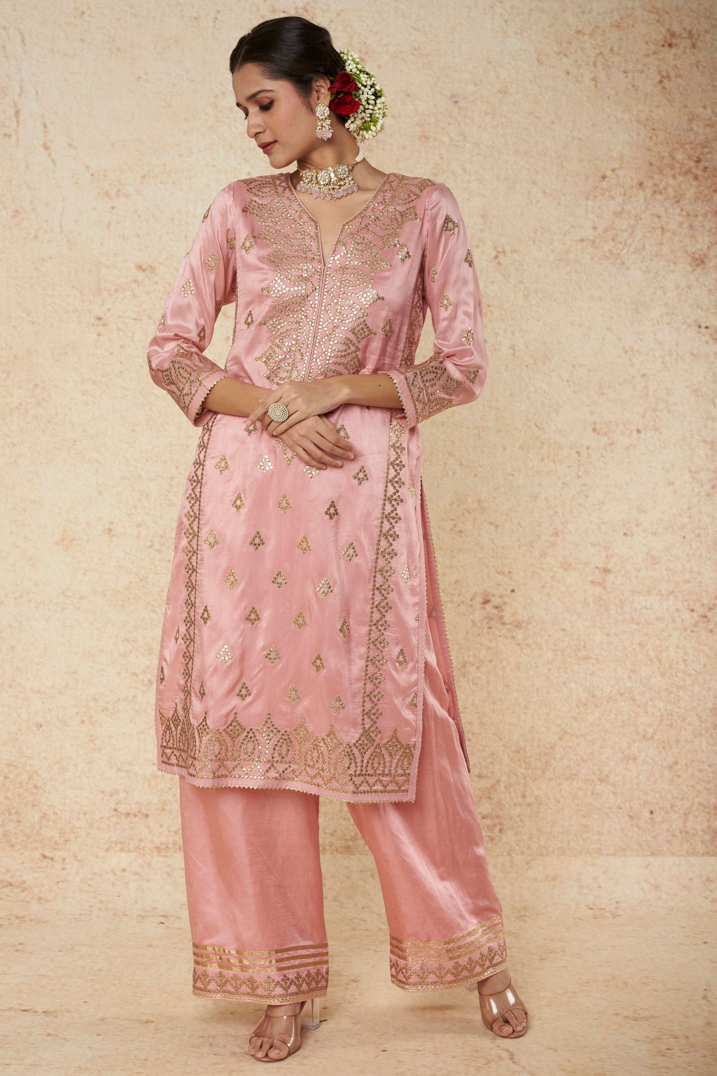 BLUSH PINK PLAZZO SET