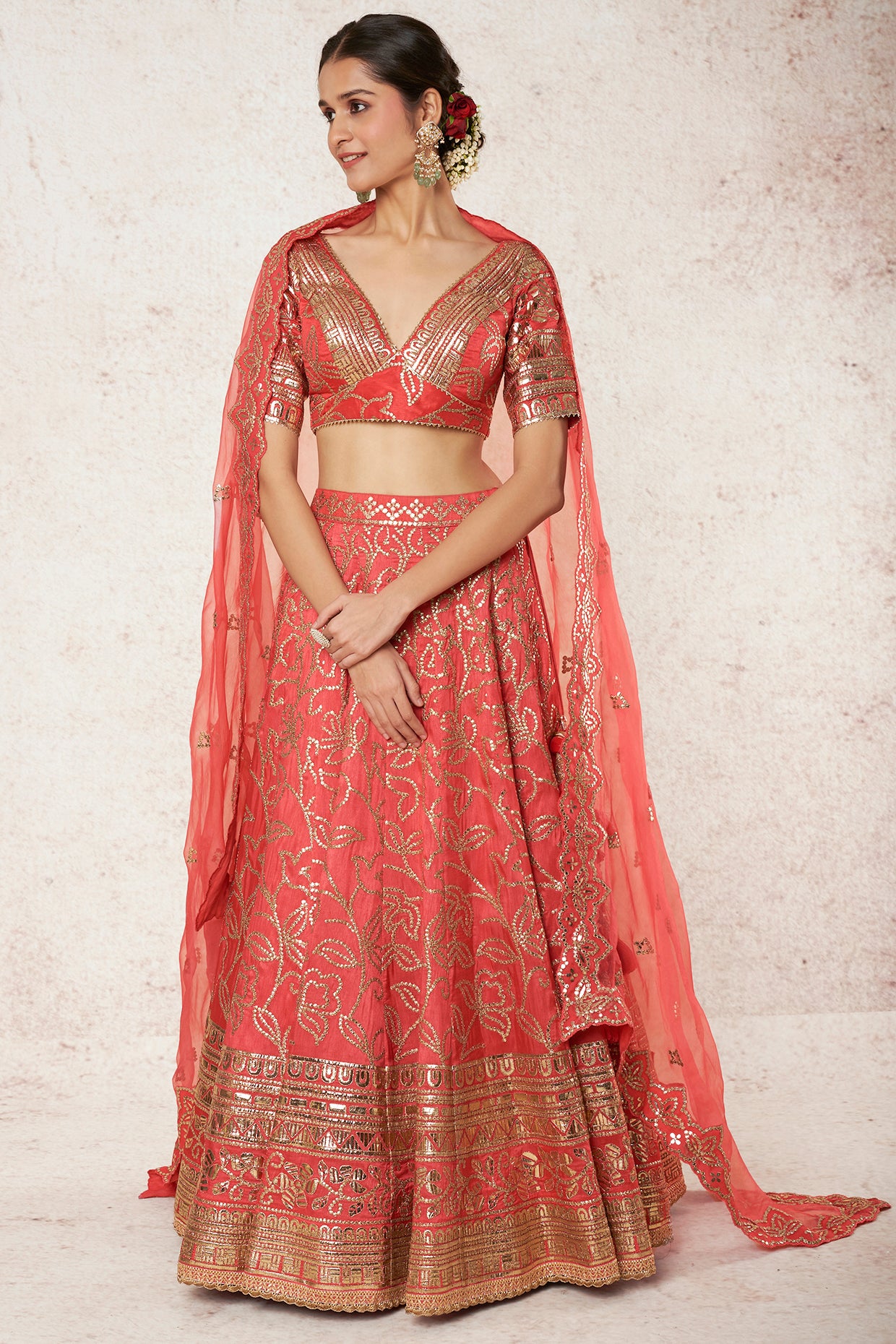 CORAL LEHENGA SET