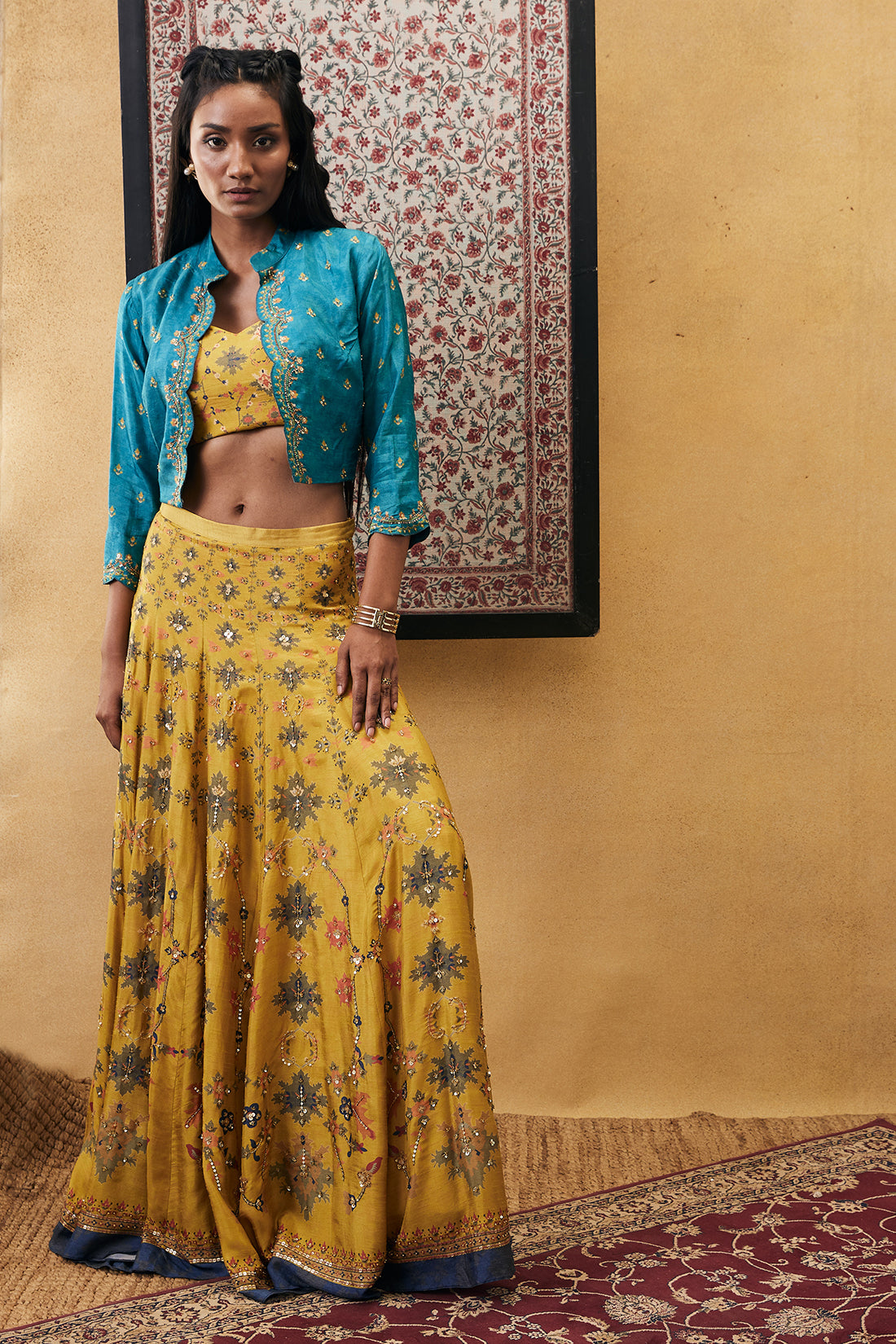 ZAHRA EMBROIDERED LEHENGA SET WITH JACKET