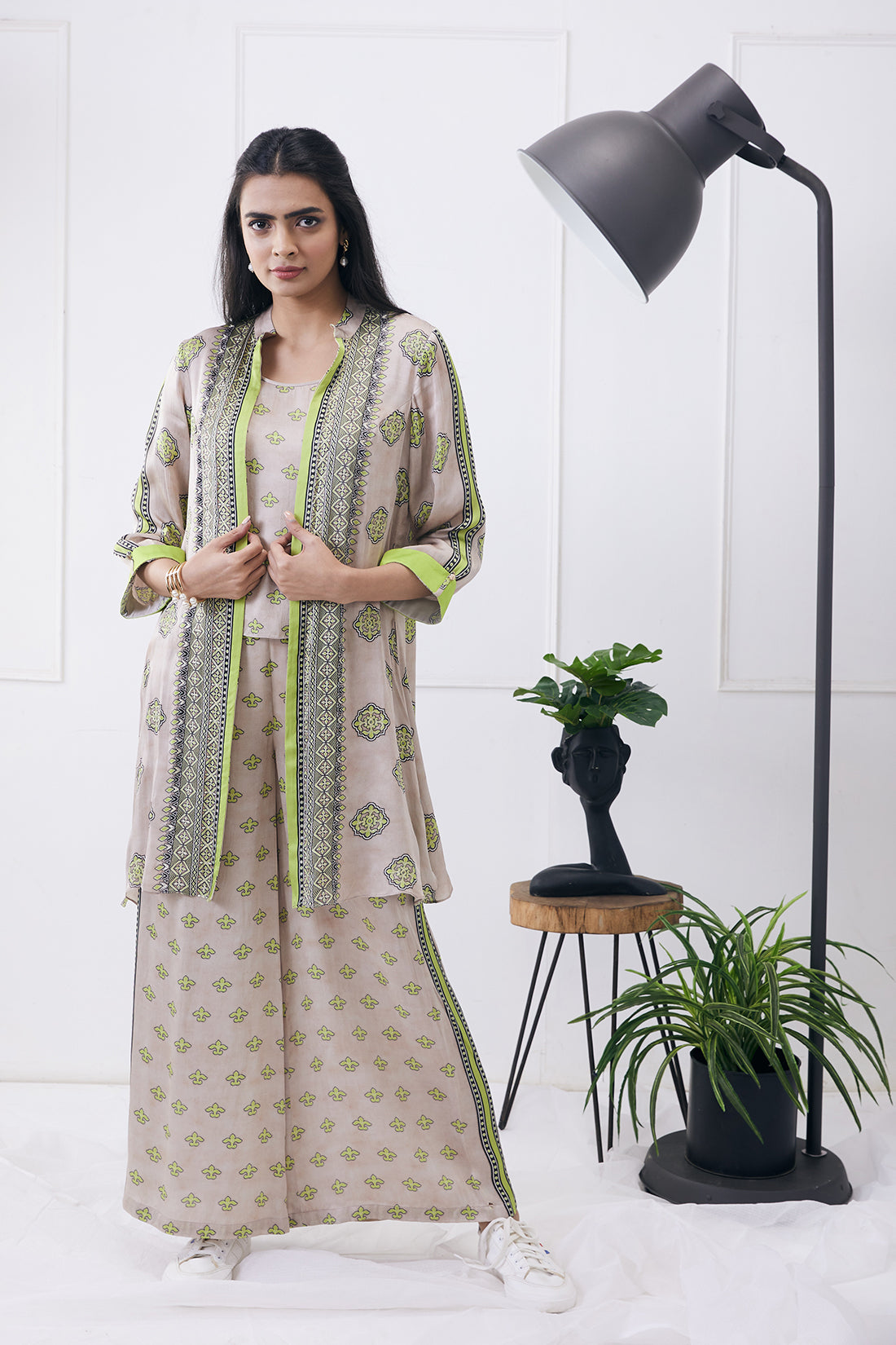 ELA PRINTED CO-ORD SET WITH JACKET