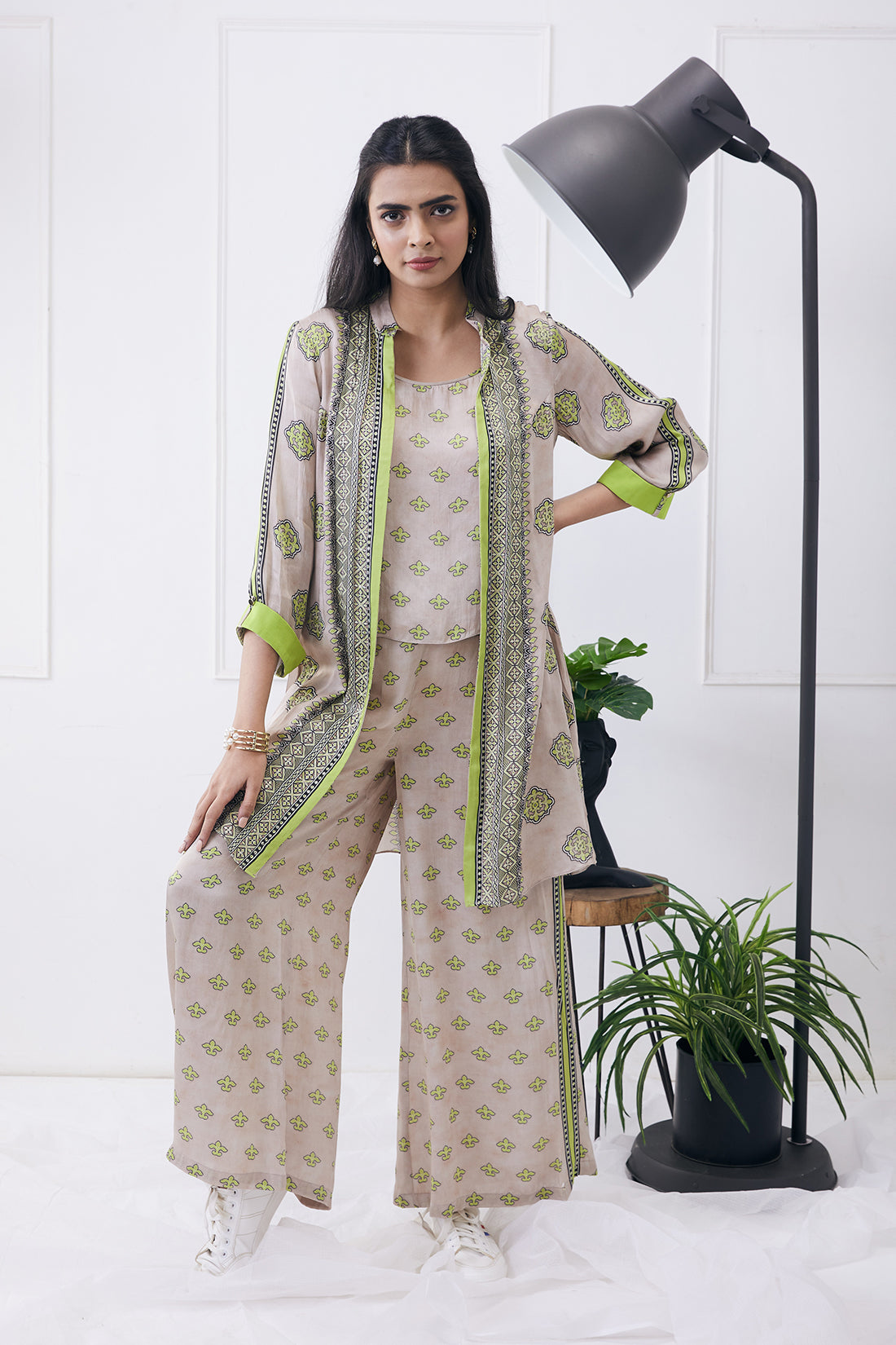 ELA PRINTED CO-ORD SET WITH JACKET